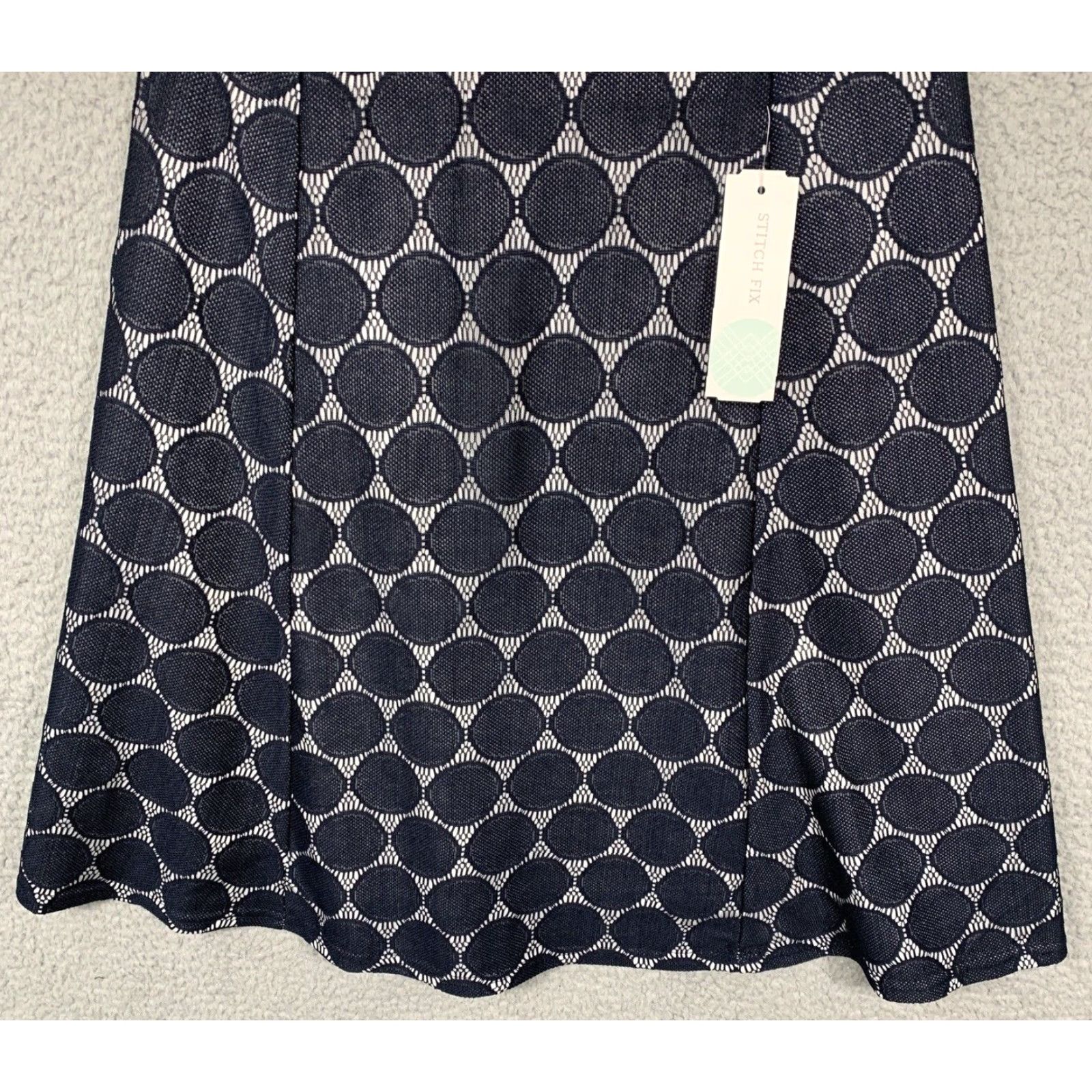 Vintage Renee C Women’s Skirt Pull-On Maybell Lace Detail Size XS Navy White NWT Size 26" / US 2 / IT 38 - 3 Thumbnail