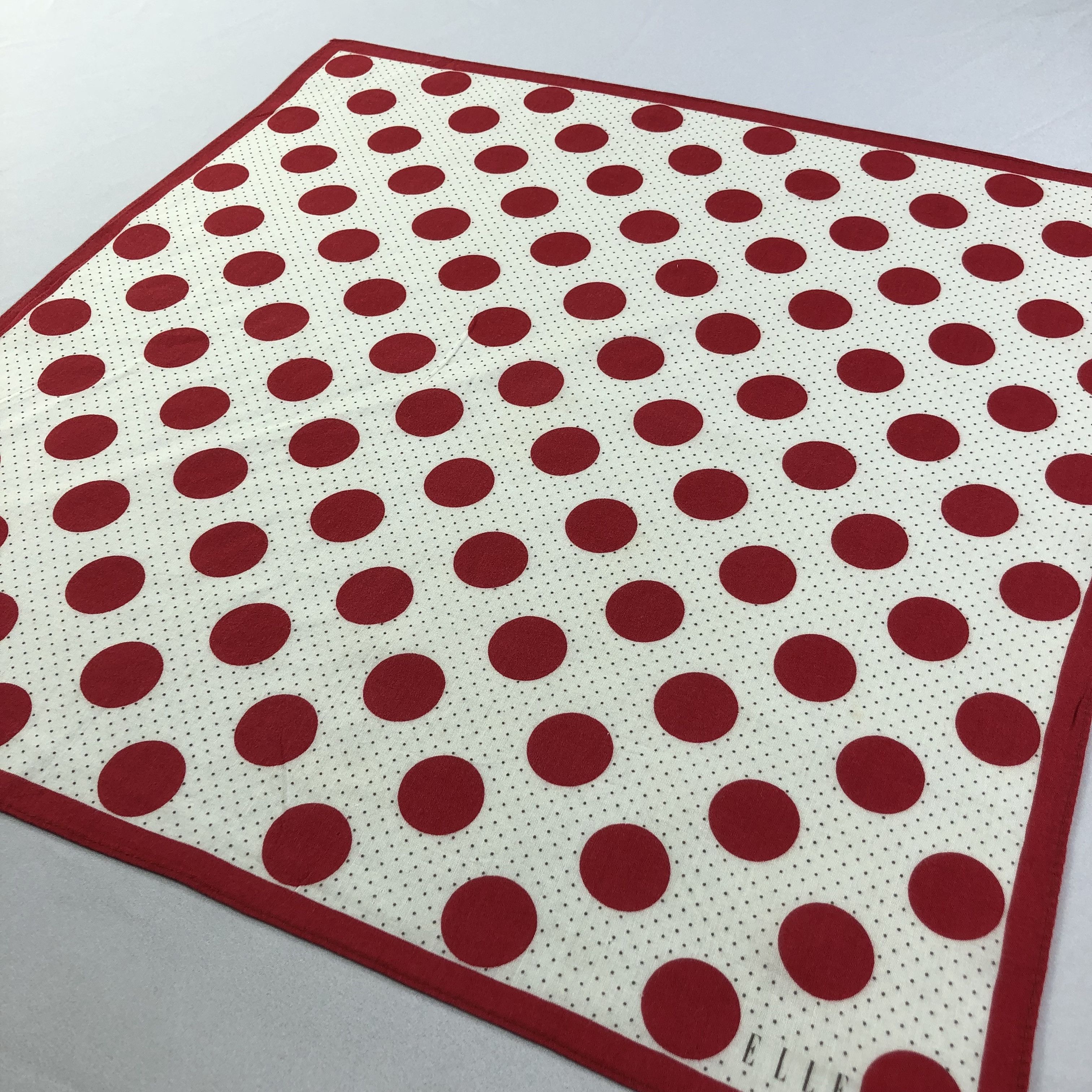 Vintage Elle Polka Dots Handkerchief Neckerchief Bandana H1916 Size ONE SIZE - 3 Thumbnail