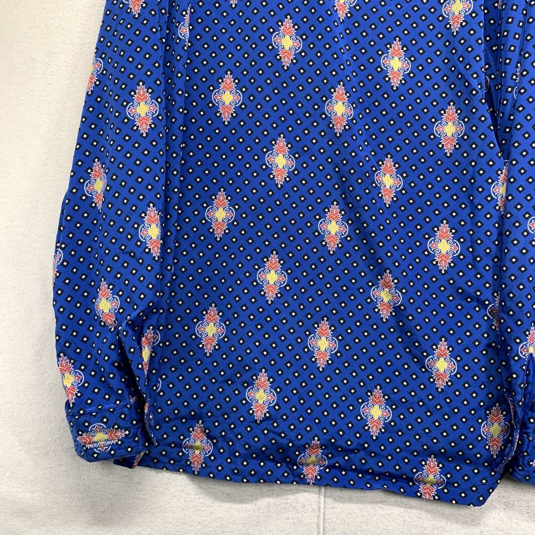 Evan Picone VINTAGE Evan Picone Women Top Size 16W Blue All Over Design Button Back EUC Size XXL / US 16-18 / IT 52-54 - 6 Thumbnail