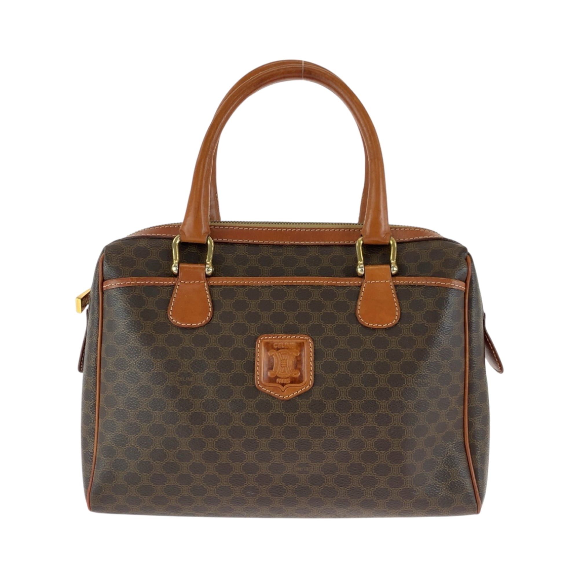CELINE Macadam Brown with Gold Hardware MC96 Handbag for Women
