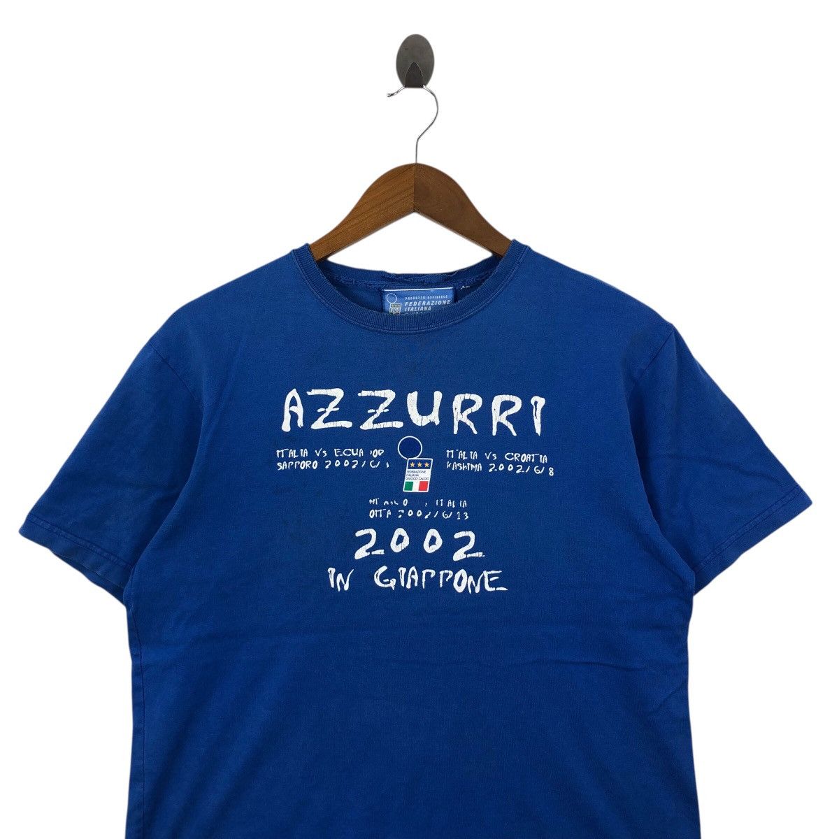 Vintage 2002 Giuoco Calcio Azurri T-Shirt Distressed Italian Footbal Size US M / EU 48-50 / 2 - 2 Thumbnail