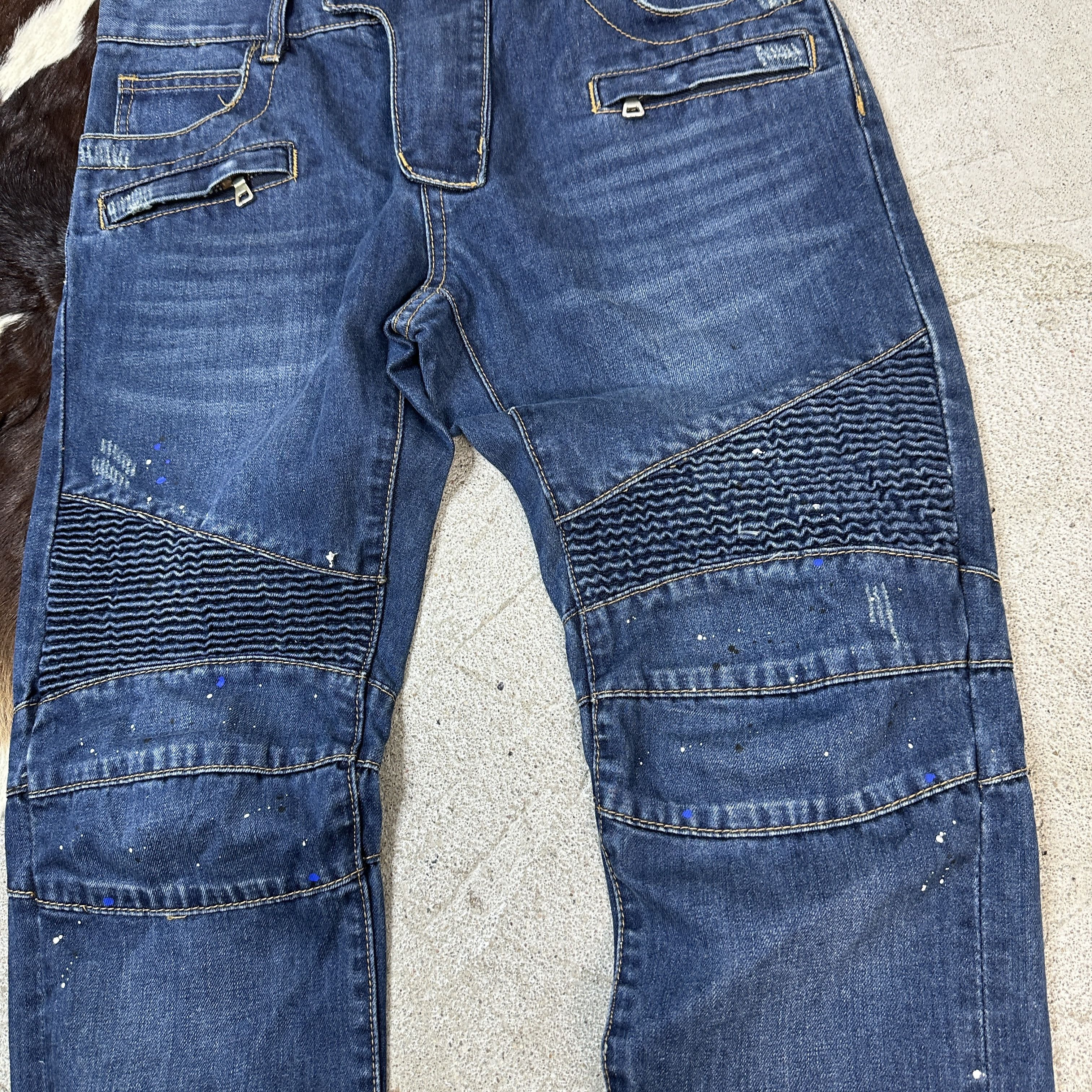 Vintage Balmain Biker Denim Jeans Size US 33 - 5 Thumbnail