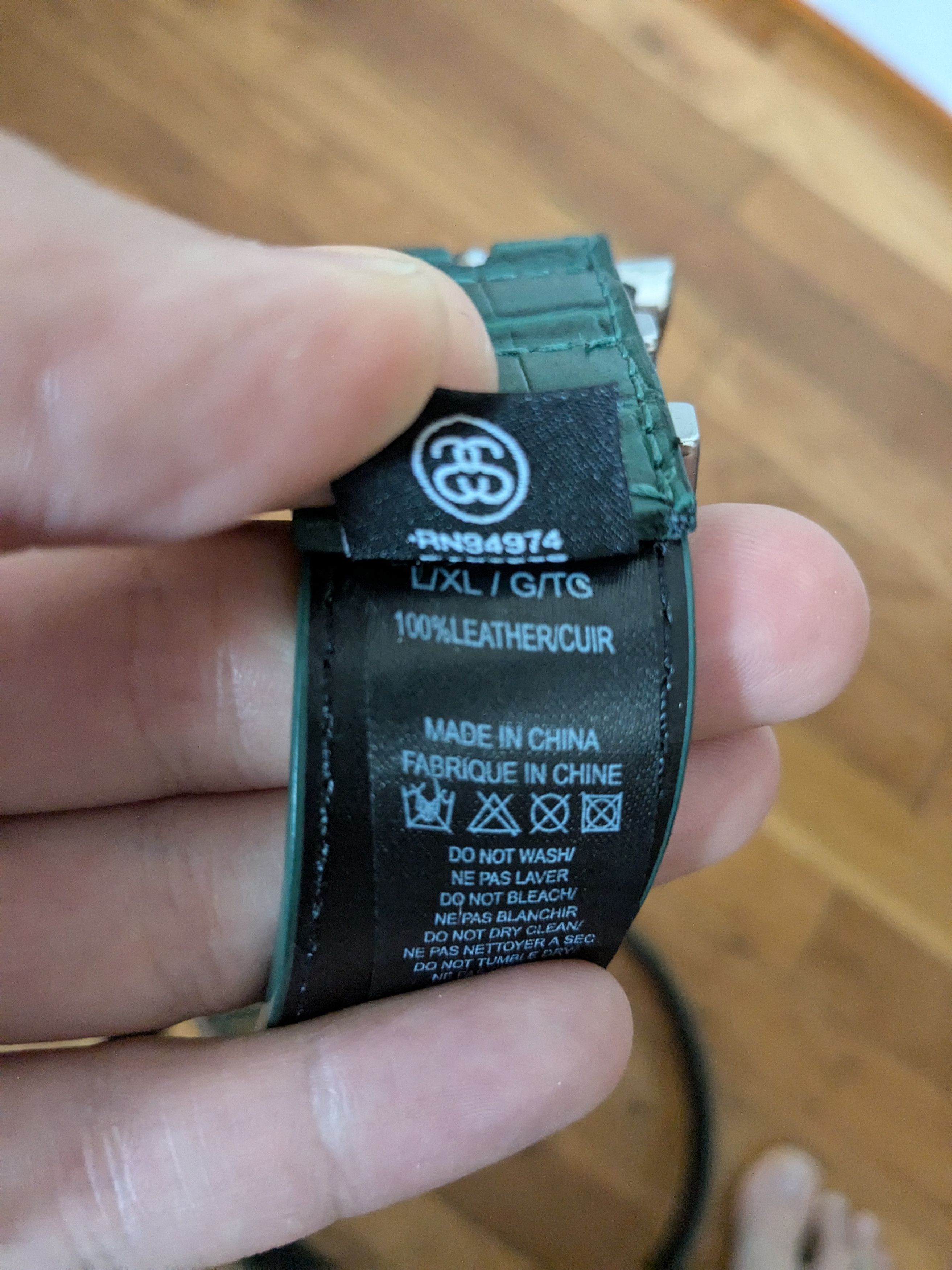 小物 stussy gator leather dress belt 21aw STUSSY / GATOR LEATHER DRESS BELT / BLACK | Sop