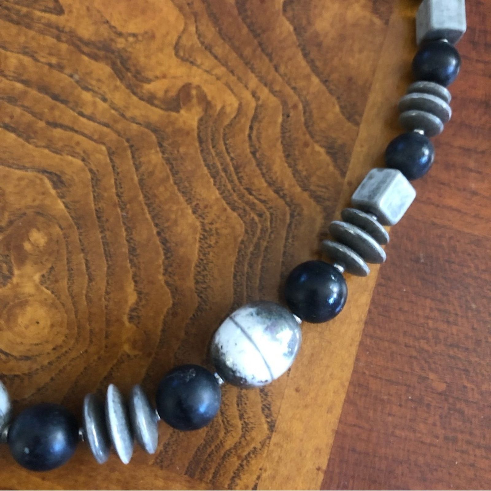 Vintage Vintage 80s gray ceramic bead necklace Size ONE SIZE - 9 Thumbnail