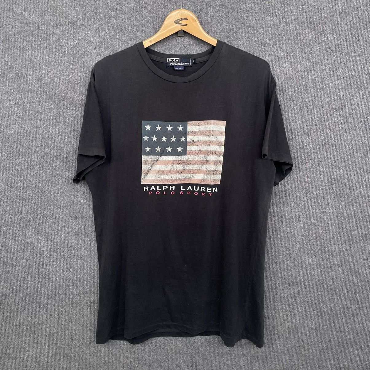 Polo Ralph Lauren × Vintage Vintage Ralph Lauren Polo Sport USA Flag T Shirt Size US L / EU 52-54 / 3 - 1 Thumbnail