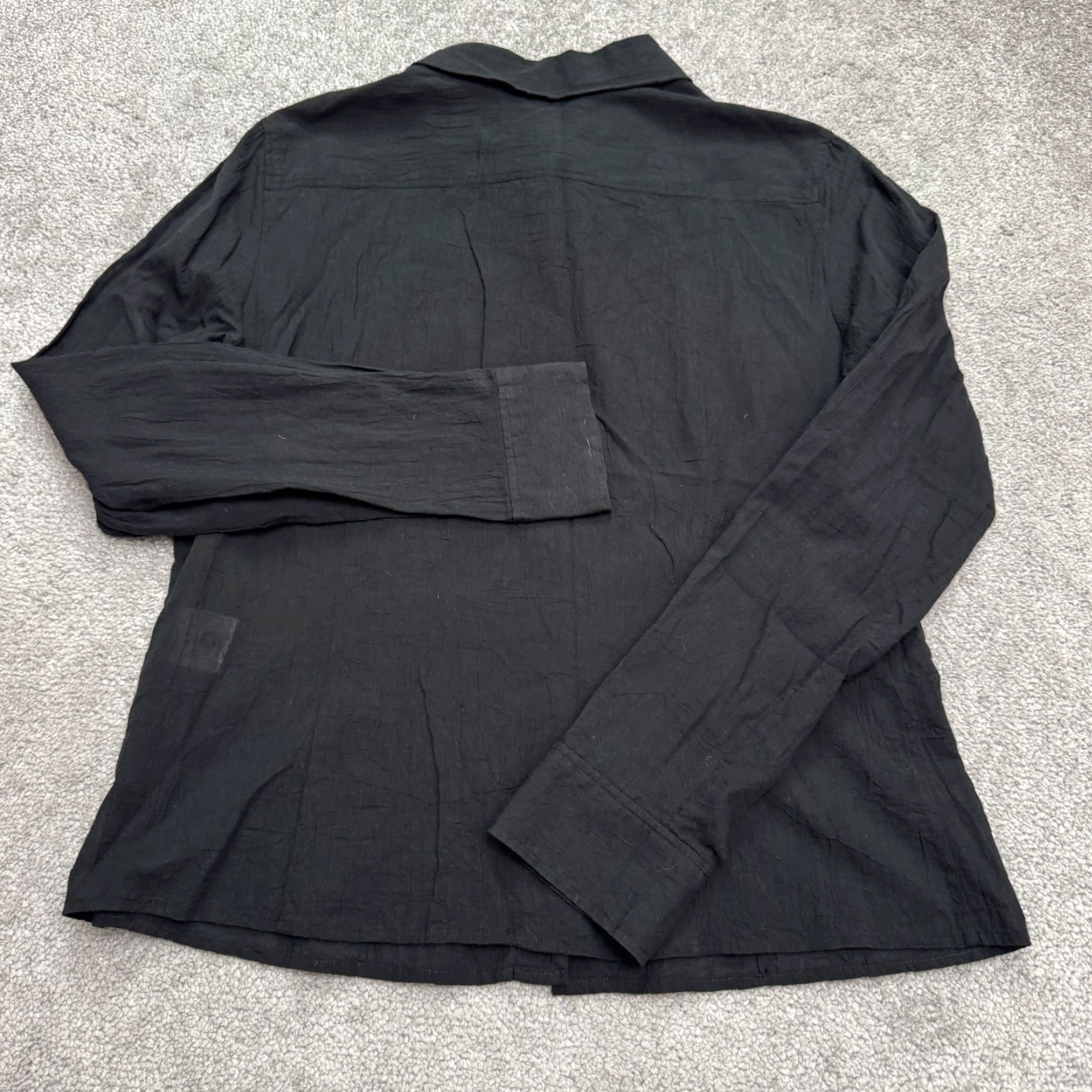 Vintage Gardeur Womens Button Up Shirt 12 Black Long Sleeve Cotton Business Casual Classic Top Size XL / US 12-14 / IT 48-50 - 2 Thumbnail