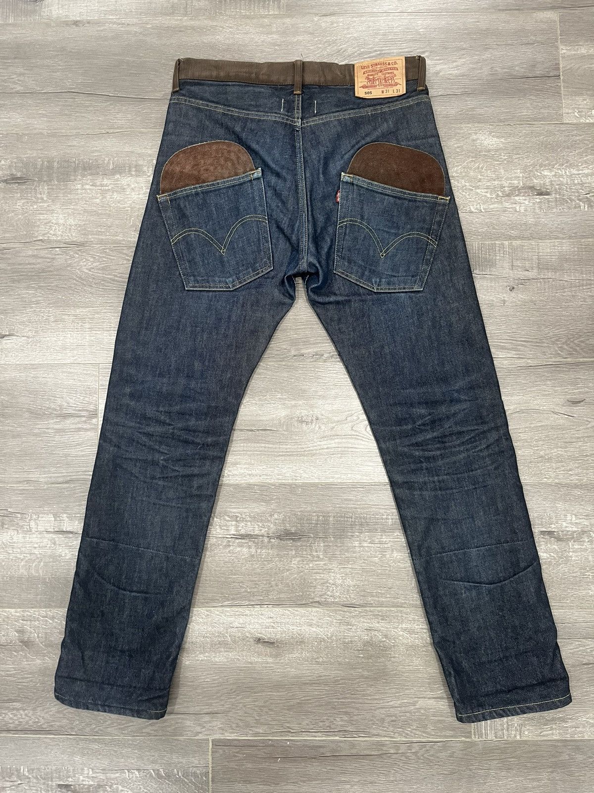Junya Watanabe Junya Watanabe AD2011 Raw Denims Brown Inserts Size US 32 / EU 48 - 2 Thumbnail