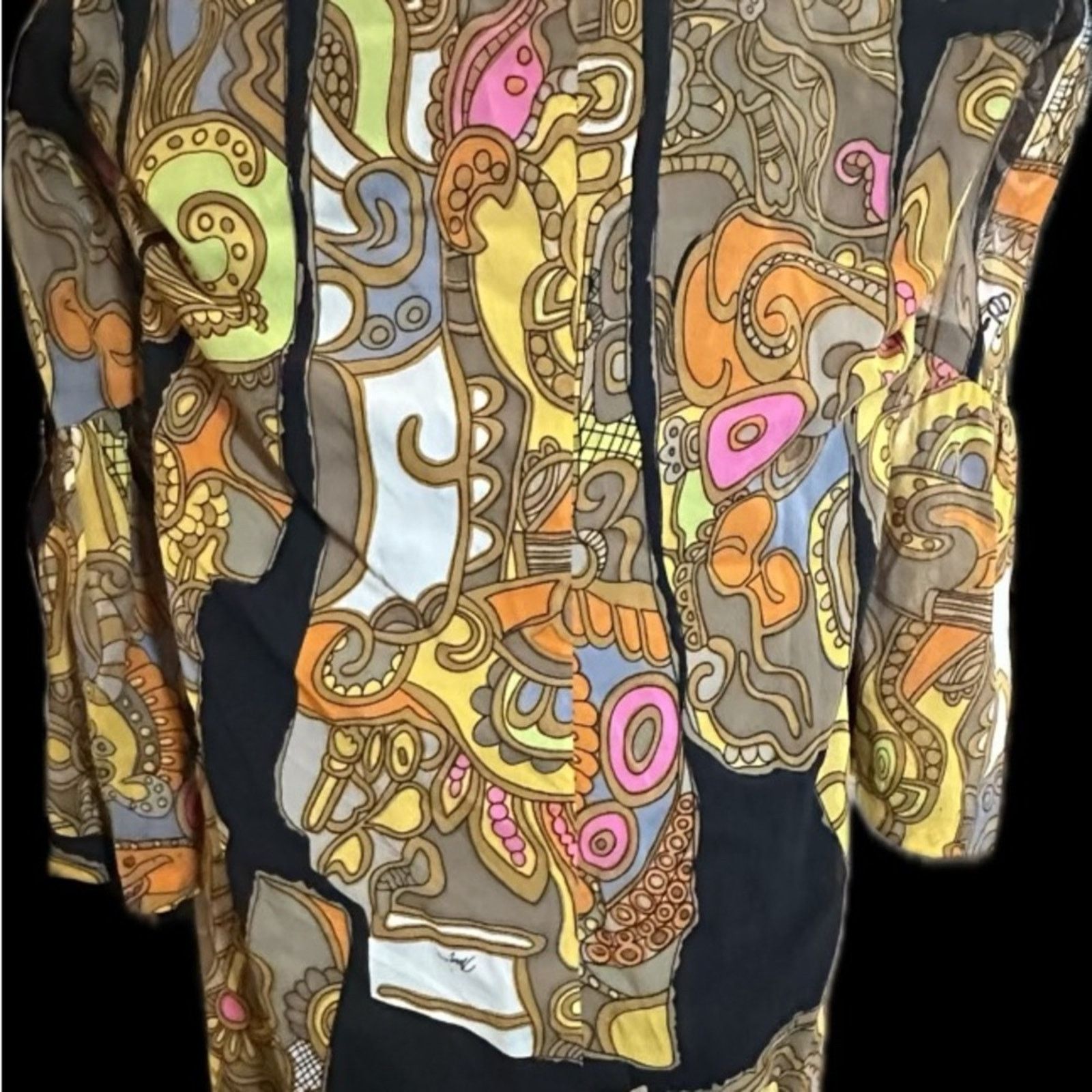 Trina Turk VINTAGE Trina Turk 60s Style Mod Print Silk Dress Size XS / US 0-2 / IT 36-38 - 5 Thumbnail