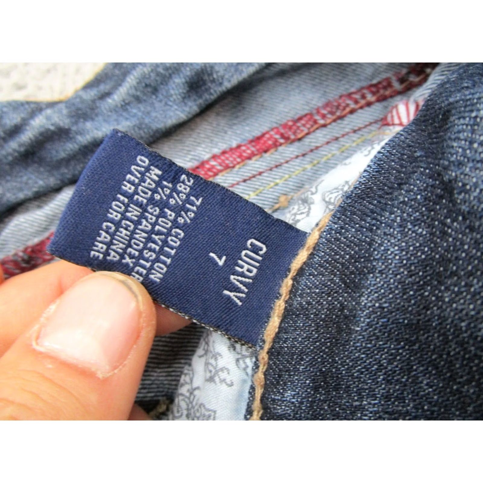 Vintage Reign Jeans Capri Distressed Dark Stretch Denim Women SZ 7 Blue Capri Womens Jeans Capris, Reign Denim Women 7 Blue Distressed Stretch Size 28" / US 6 / IT 42 - 5 Thumbnail