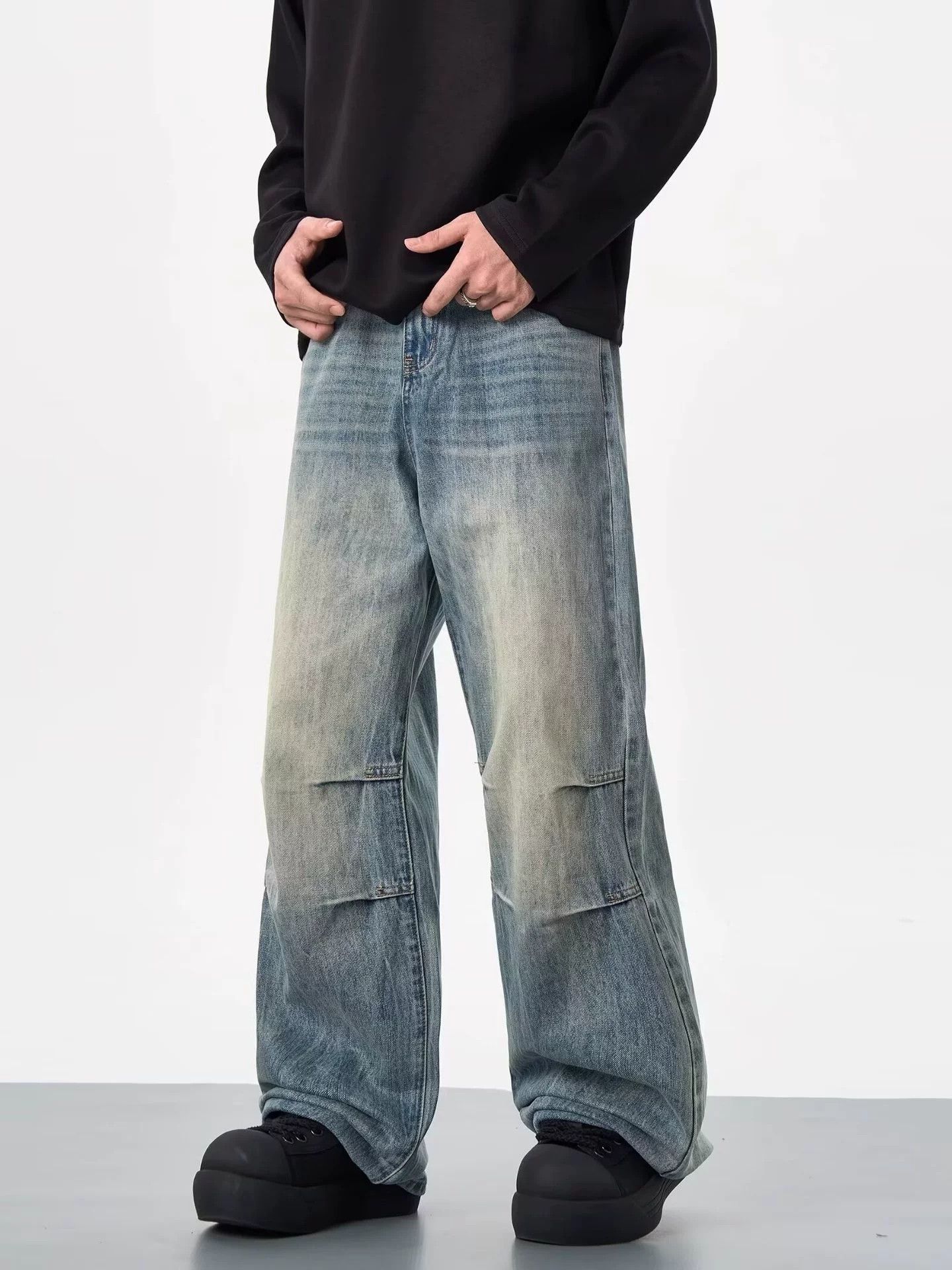 Japanese Brand × Jean Washed distressed loose straight bootcut vintage jeans Size US 32 / EU 48 - 2 Thumbnail