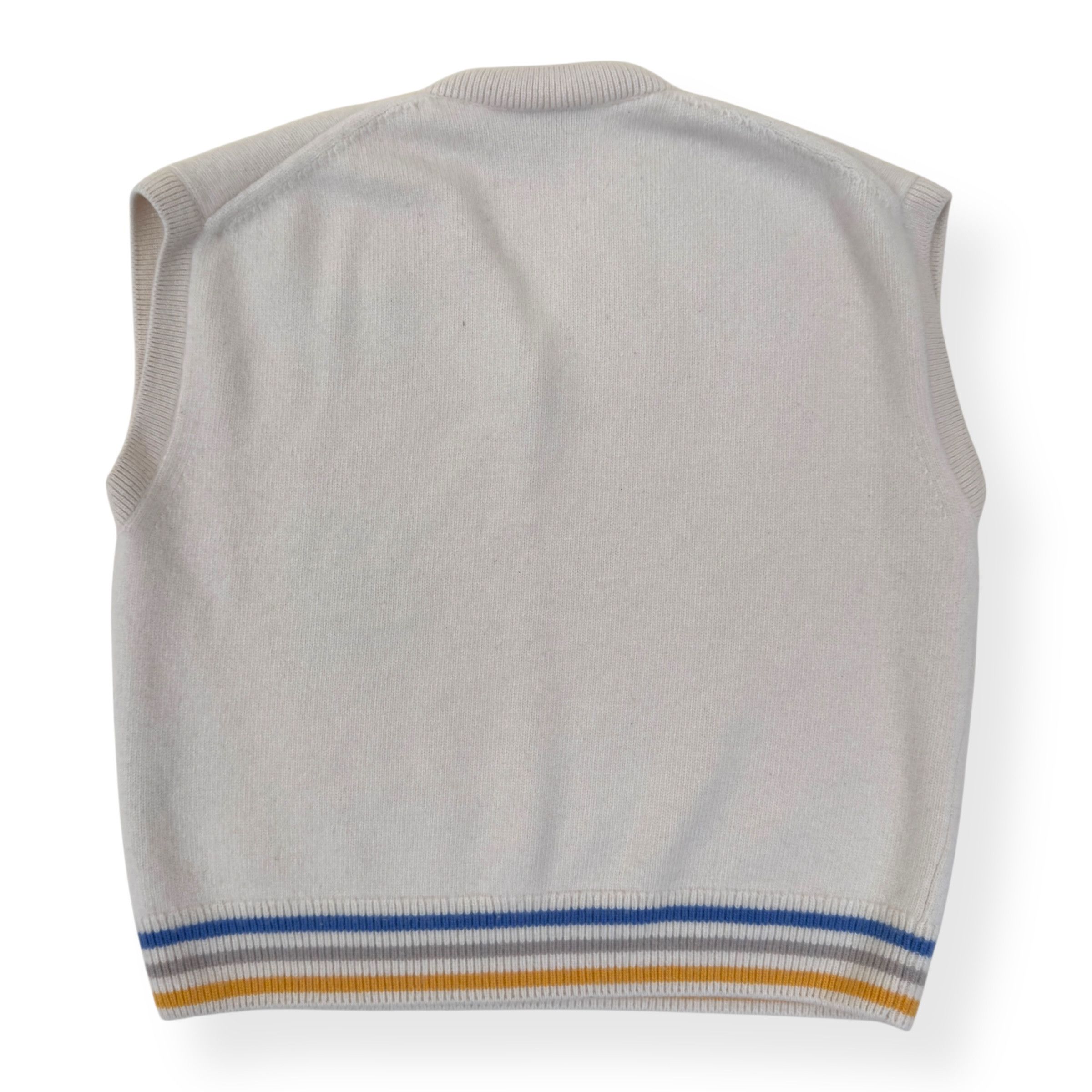 Dior DIOR LOGO-KNIT WOOL VEST CREAM / MULTICOLOURED XL Size US XL / EU 56 / 4 - 2 Thumbnail