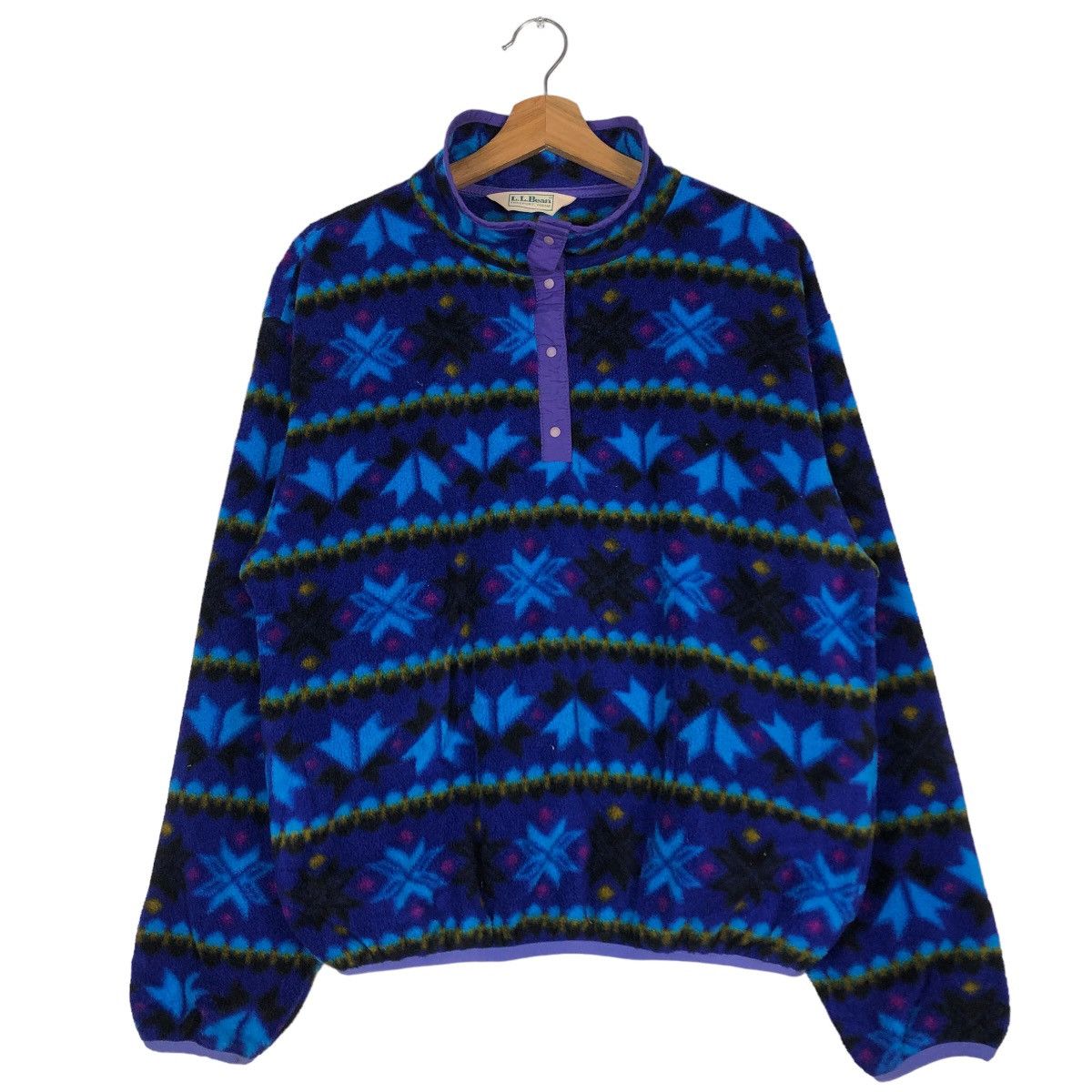 Japanese Brand 🔥Vintage Fleece Jacket L.L.Bean Navajo Aztec Native Design Size US M / EU 48-50 / 2 - 1 Thumbnail