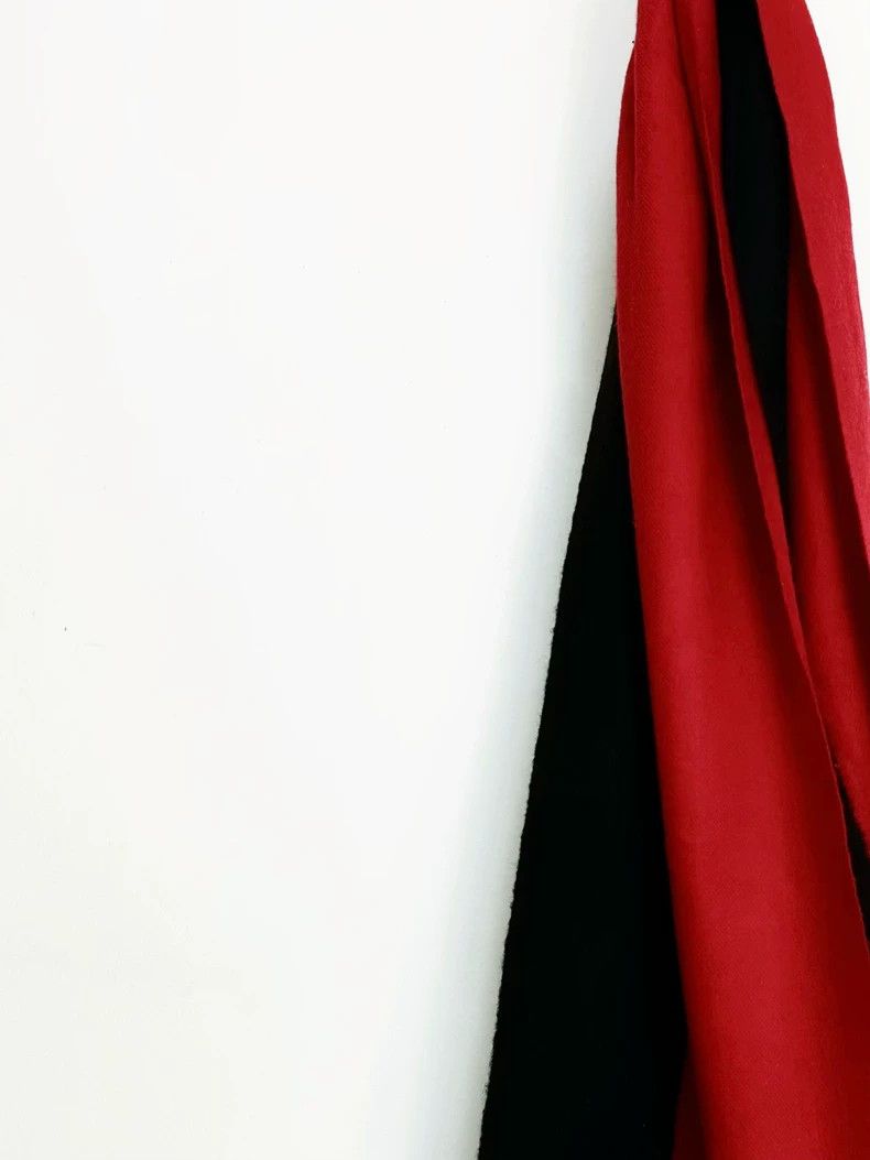 Yohji Yamamoto Yohji Yamamoto 90s Red and Black Wool Scarf 2505-Nextarrow Size ONE SIZE - 5 Thumbnail