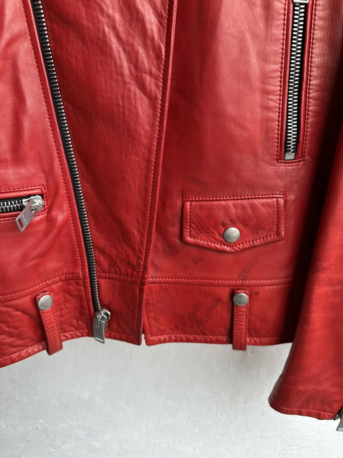 Saint Laurent Paris [50] SS14 Red L01 Lambskin leather jacket Size US M / EU 48-50 / 2 - 8 Thumbnail