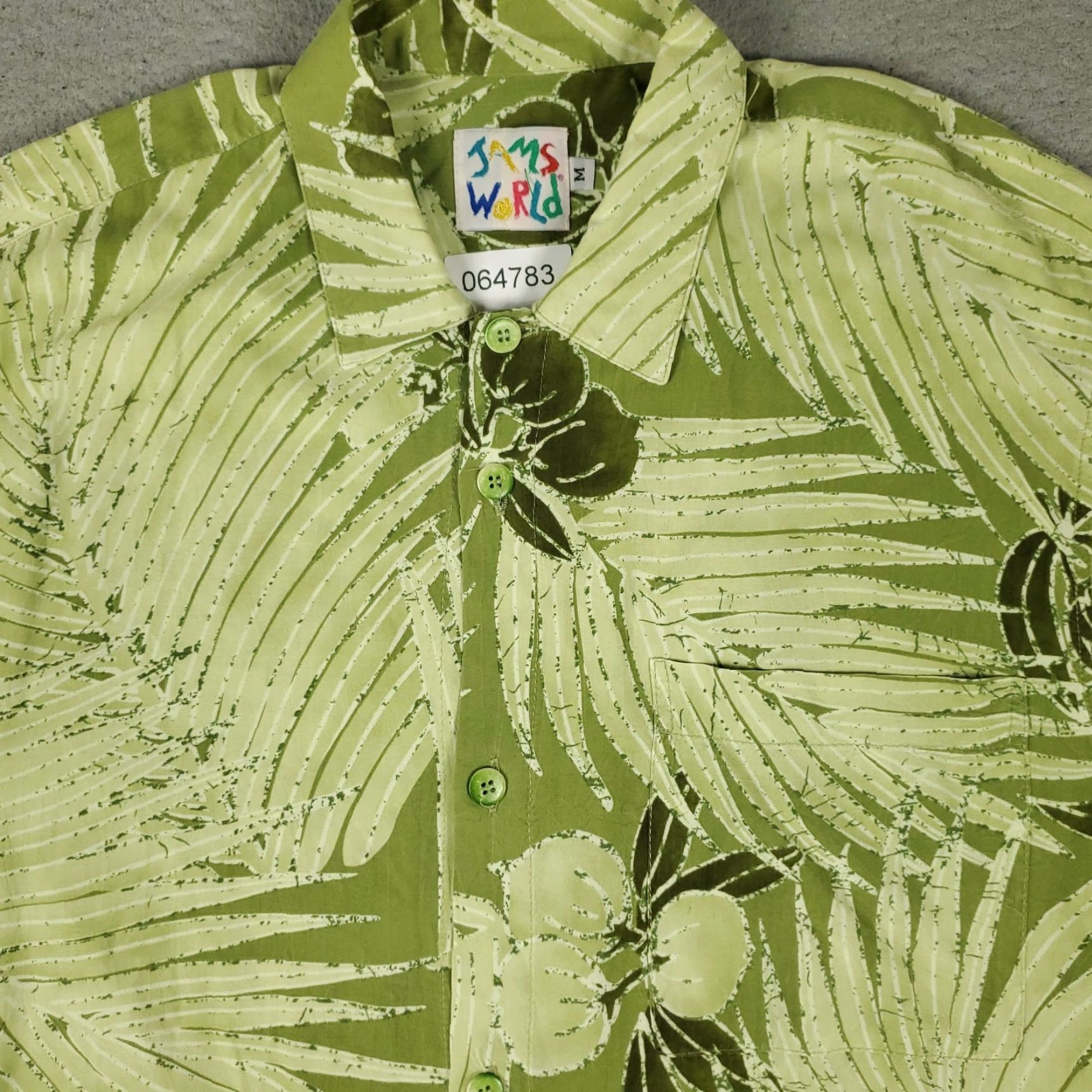 Jams World Jams World Shirt Mens M Green Floral Rayon Hawaiian Button Up Vintage Size US M / EU 48-50 / 2 - 2 Thumbnail