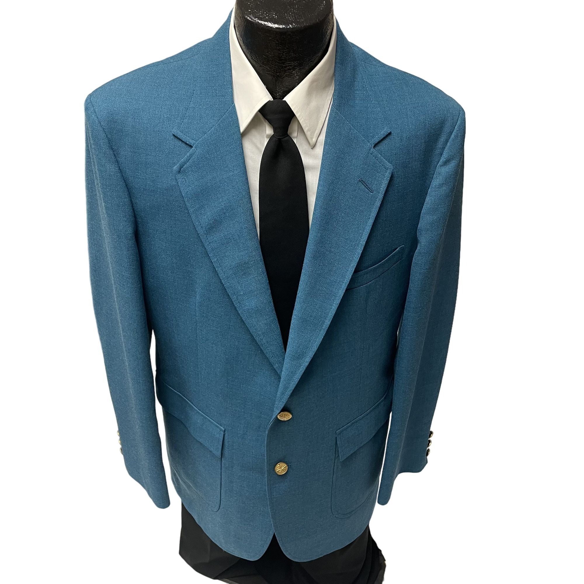 Other Vtg The Style Shop TURQUOISE Blue GOLD Btn Sport Coat Size 44L - 1 Thumbnail