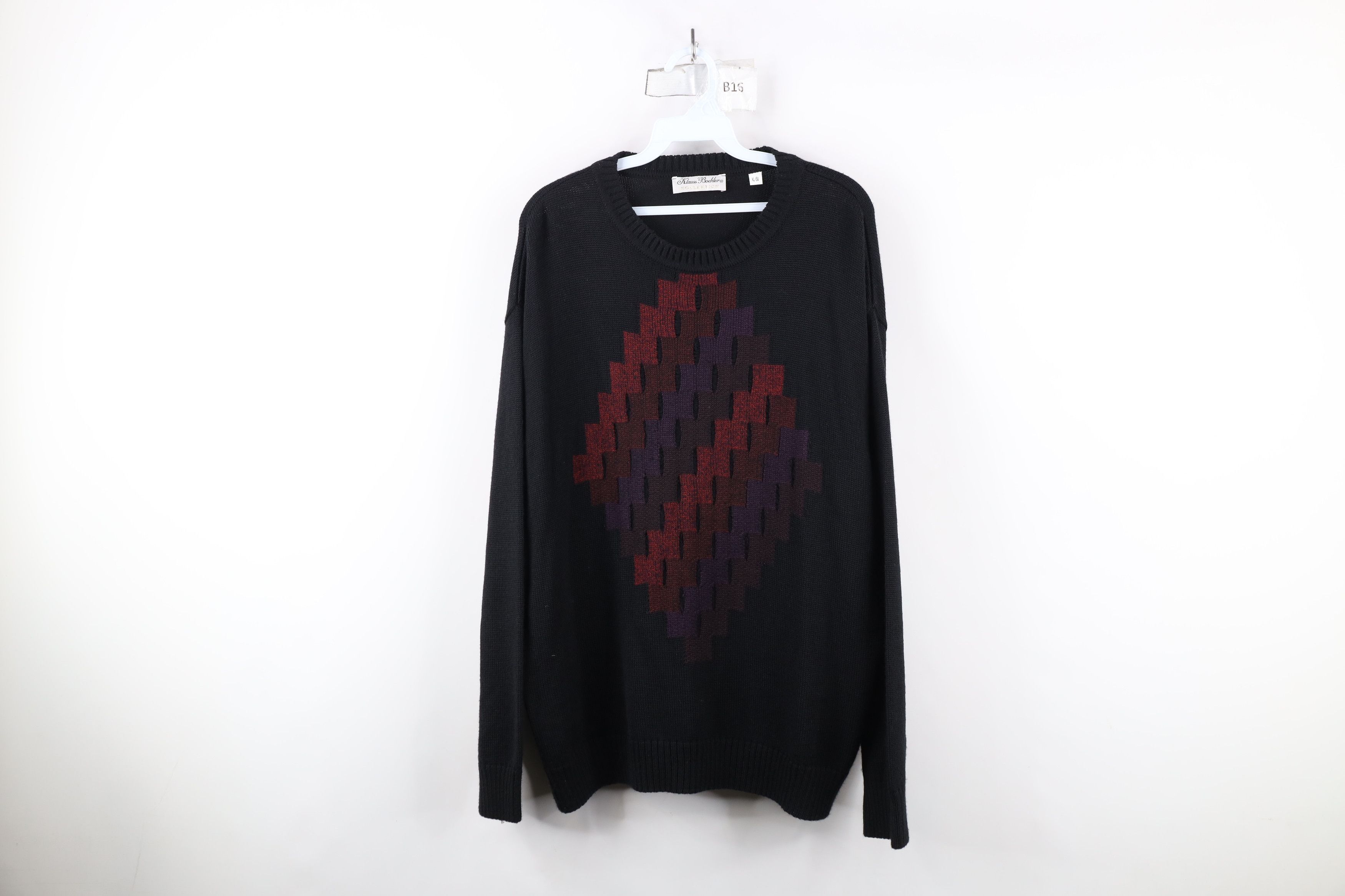 Vintage Vintage 90s Coogi Style Bassmaster Knit Geometric Sweater Size US XL / EU 56 / 4 - 1 Thumbnail