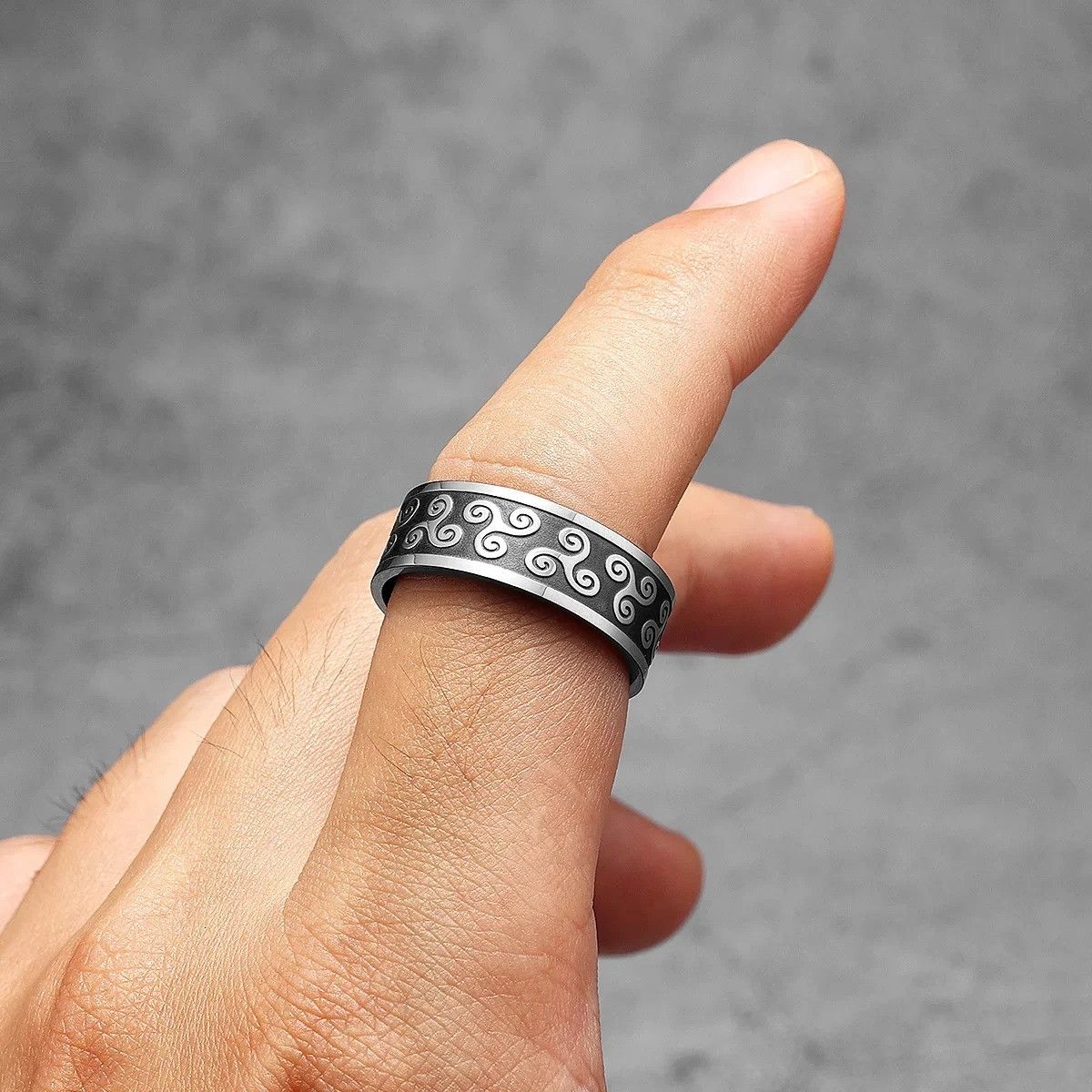 Jewelry Celtic Knot Retro Black Ring Streetwear Jewelry Fashion Gift Size ONE SIZE - 2 Thumbnail