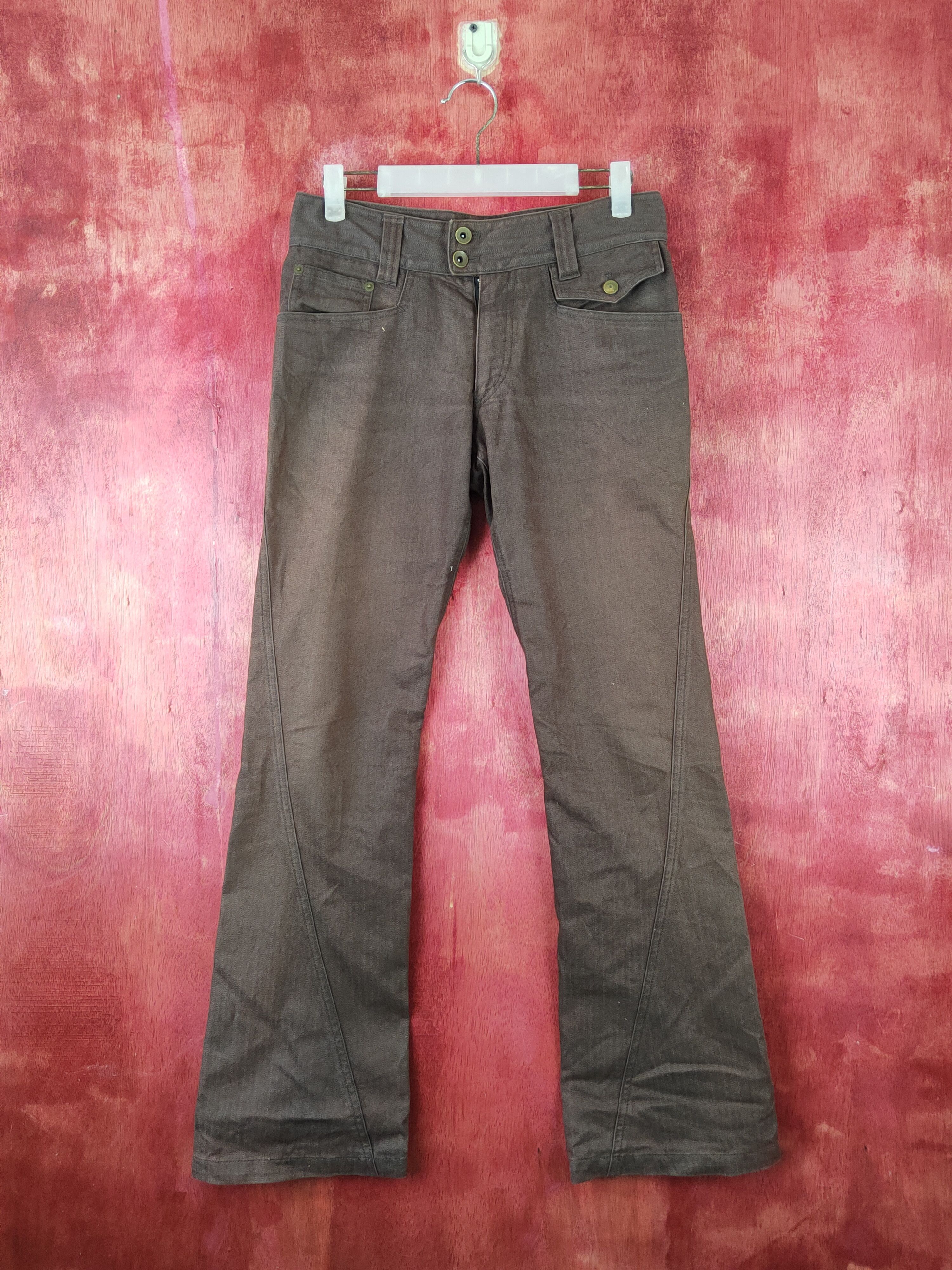 Japanese Brand Michel Klein Homme Dark Brown Multipocket Jeans #S2257 Size 28" / US 6 / IT 42 - 1 Thumbnail