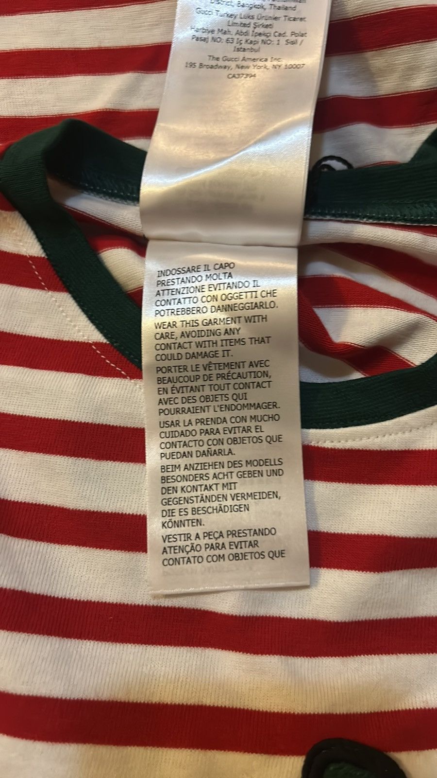 Gucci Gucci Pet Strawberry Cotton striped T-shirt size L Size ONE SIZE - 10 Thumbnail