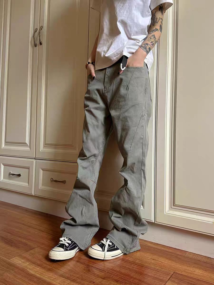 Japanese Brand × Vintage High Street Micro Flare Grey Casual Pants Size US 32 / EU 48 - 2 Thumbnail