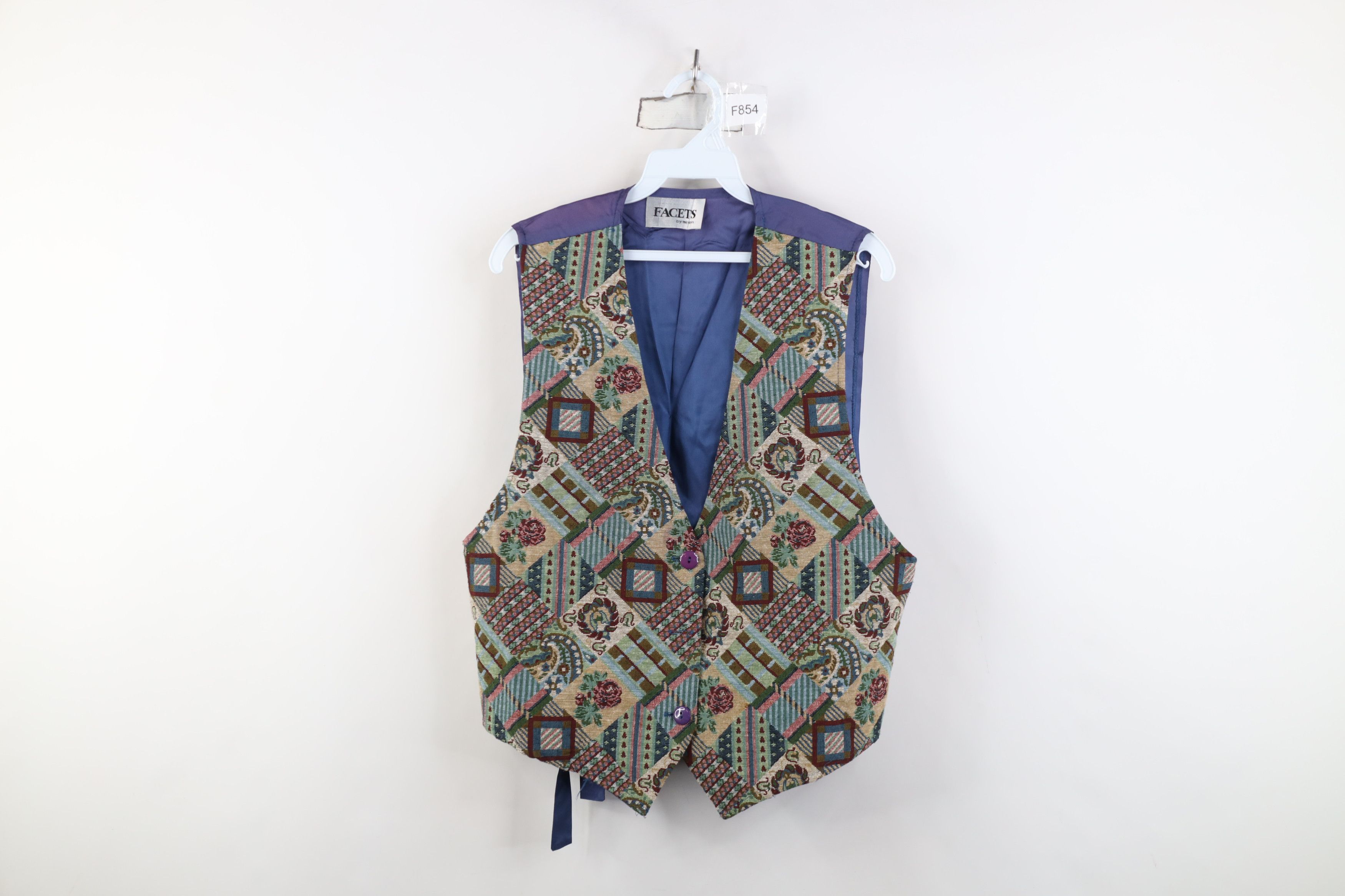 Vintage AS IS Vintage 90s Streetwear Flower Quilt Vest Jacket USA Size S / US 4 / IT 40 - 1 Thumbnail