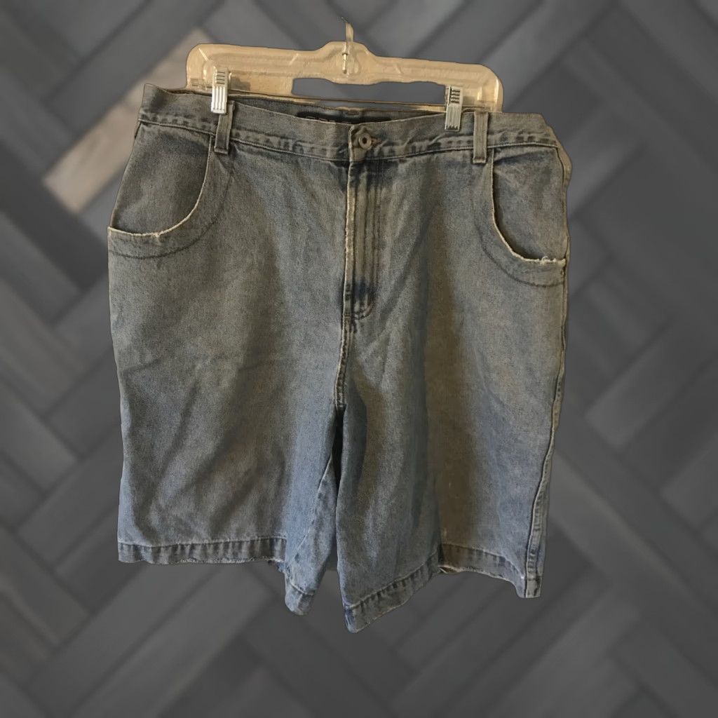 Vintage VINTAGE Solo Semore Denim Bermuda Shorts 40 Men Regular Blue Cotton USA 90s Pockets Size US 40 / EU 56 - 1 Thumbnail