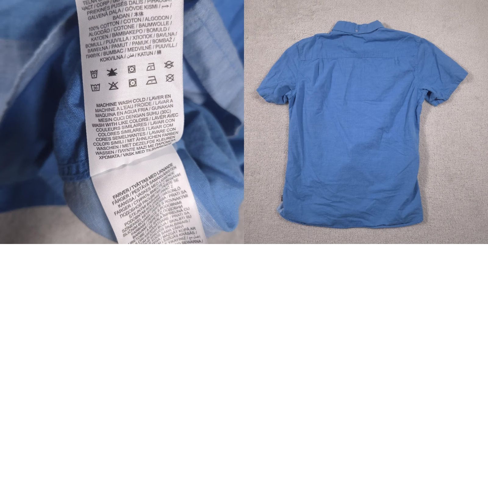 Hurley Hurley Shirt Mens M Blue Colorblock Button Front Short Sleeve Casual Woven Size US M / EU 48-50 / 2 - 9 Thumbnail