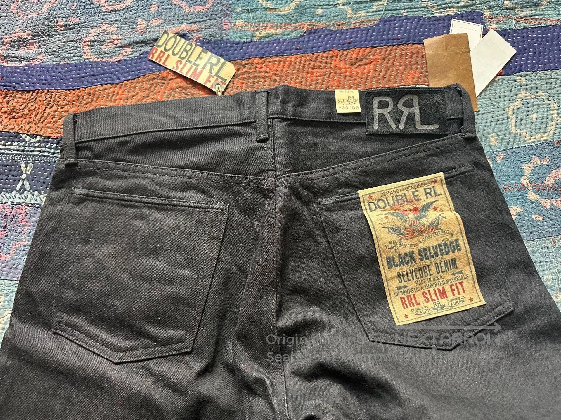 RRL Ralph Lauren rrl vintage distressed black denim pants. Size US 34 / EU 50 - 5 Thumbnail