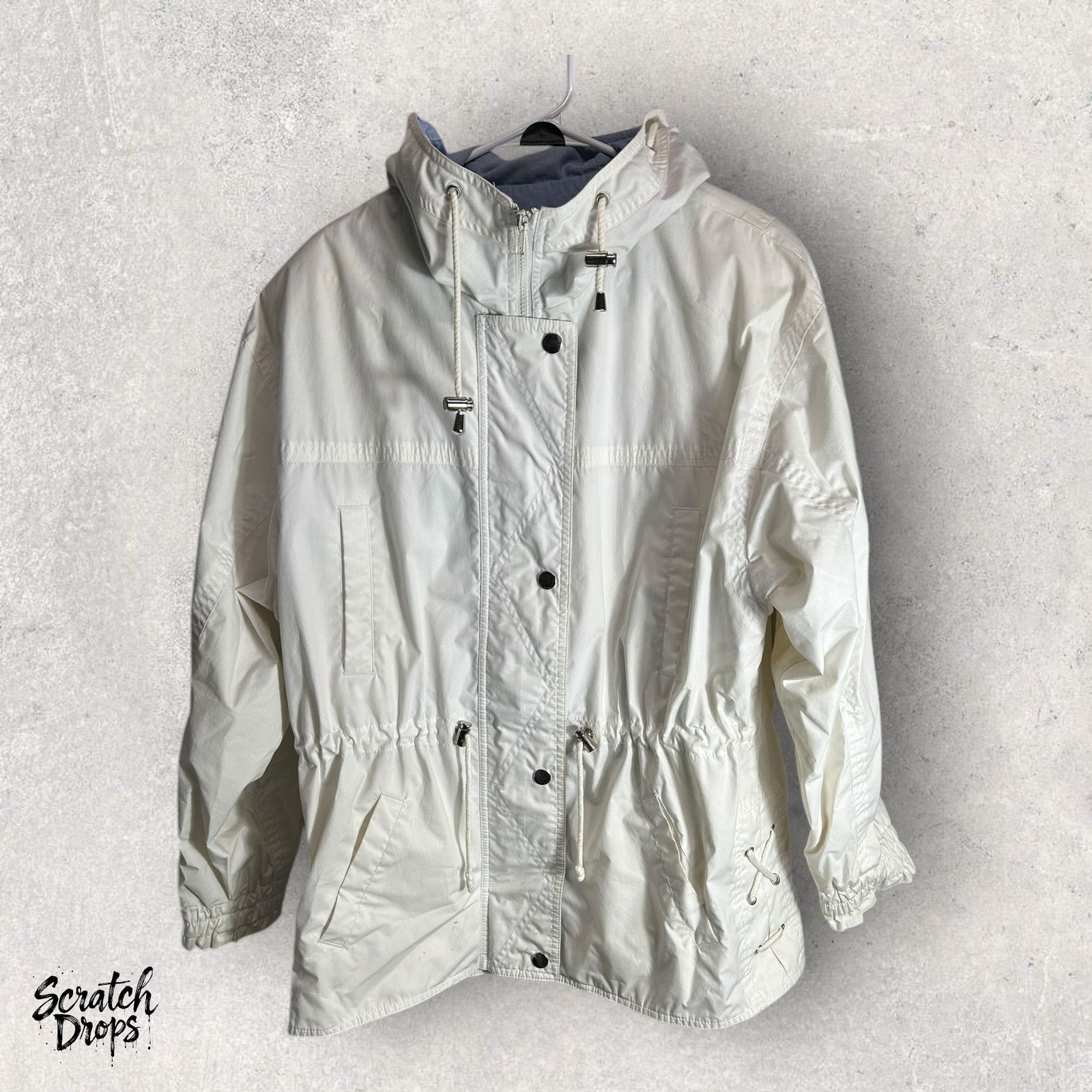 London Fog London Fog Men's Large White Hooded Jacket Windbreaker Coat Size US L / EU 52-54 / 3 - 1 Thumbnail