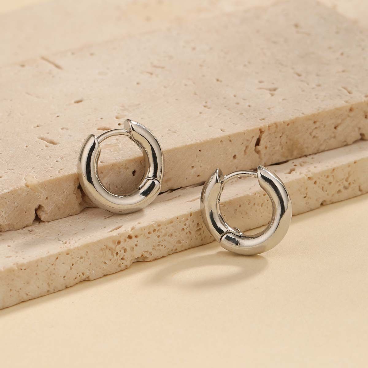 Jewelry Hip-hop Earrings One Pairs Chrome Jewelry Size ONE SIZE - 2 Thumbnail