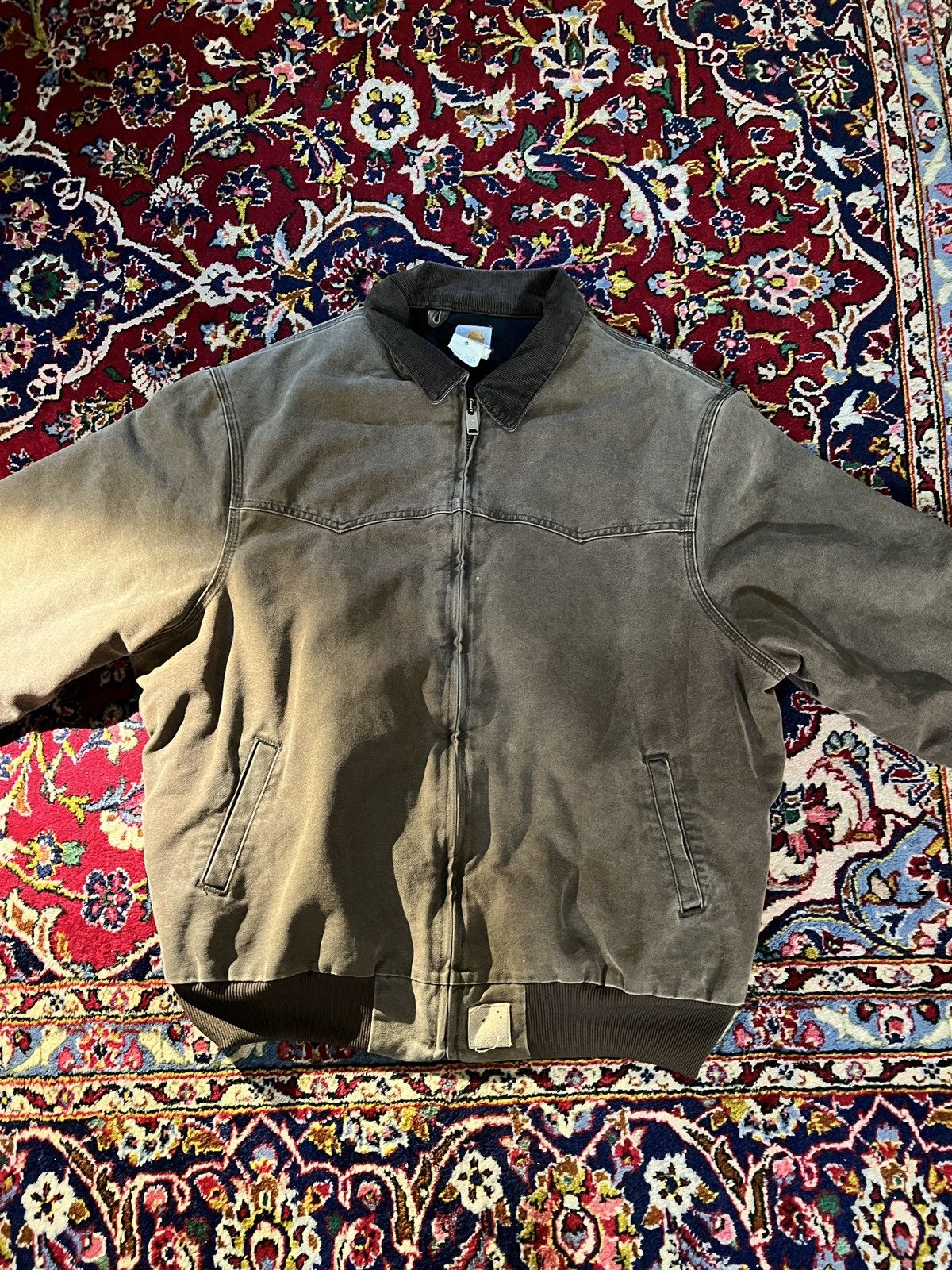 image of Carhartt Santa Fe Bomber Jacket in Brown, Men's (Size 2XL)