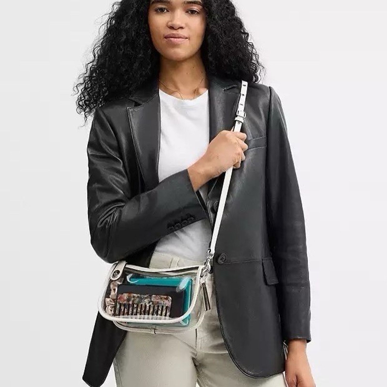 Coach NWT Coach Stadium Swinger Bag Clear Dust Bag CBH13 Chalk Size ONE SIZE - 6 Thumbnail