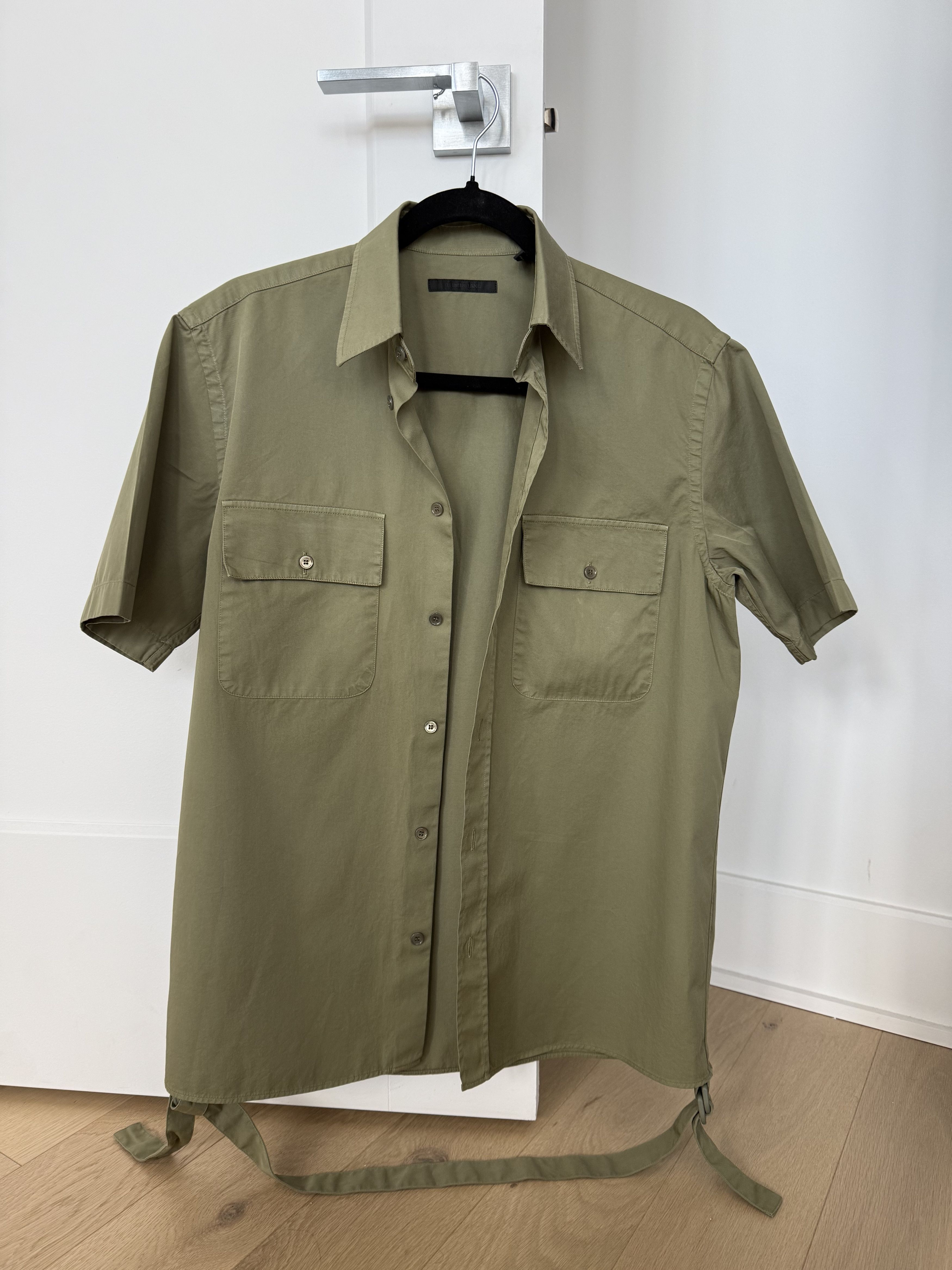 Helmut Lang Helmut Lang Olive Green Short Sleeve Button Shirt XS Size US XS / EU 42 / 0 - 1 Thumbnail