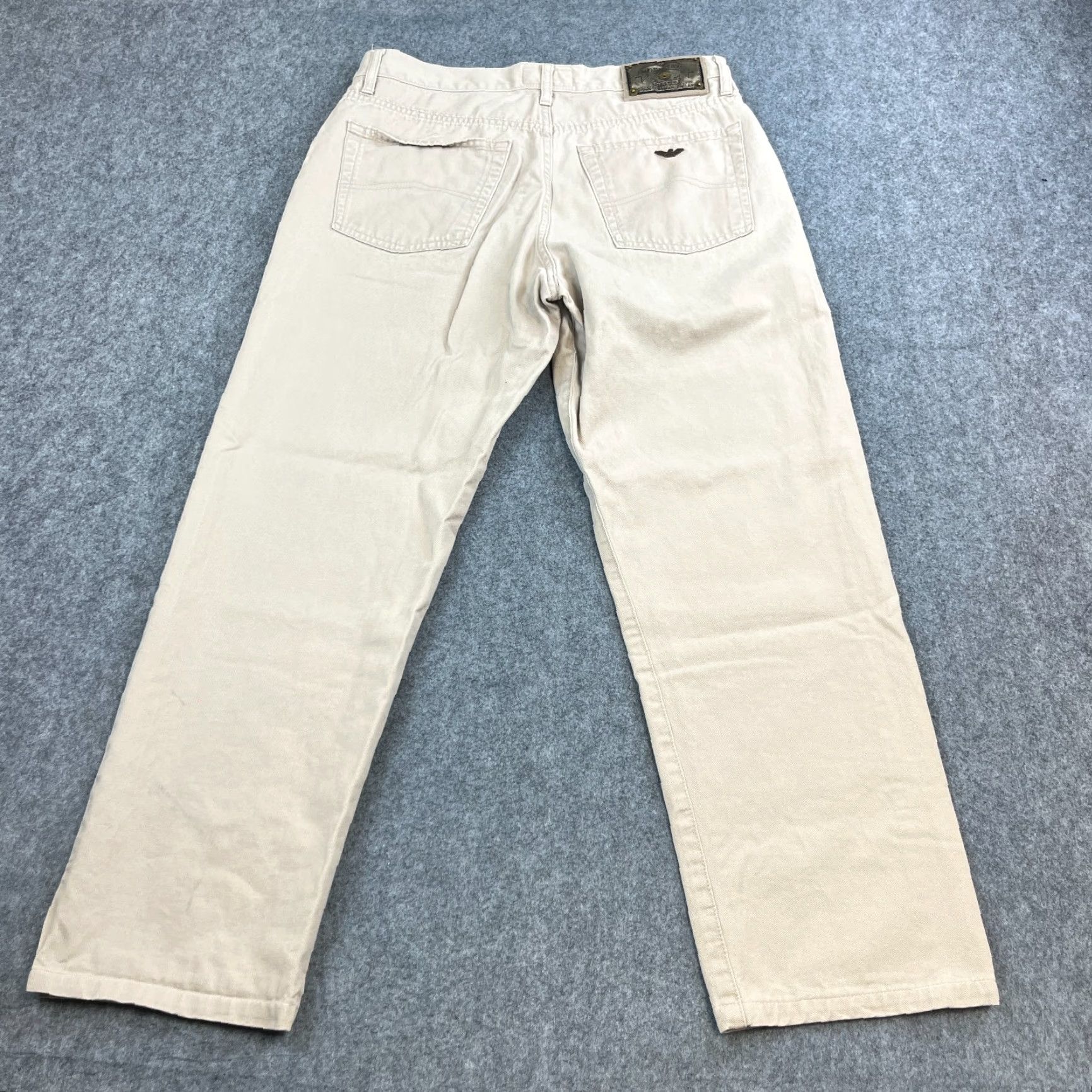 Armani VINTAGE ARMANI Chino Trousers Pants 32 Regular Beige Cotton 5-Pocket Straight Mens Jeans Size US 32 / EU 48 - 2 Thumbnail