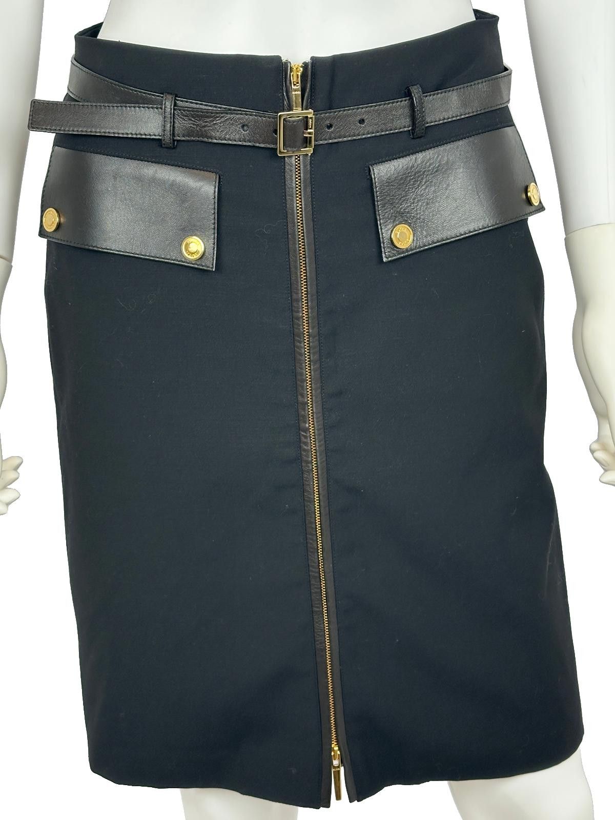Gucci Gucci F/W 2000 Tom Ford Leather Pocket Skirt Size 32" / US 10 / IT 46 - 1 Thumbnail
