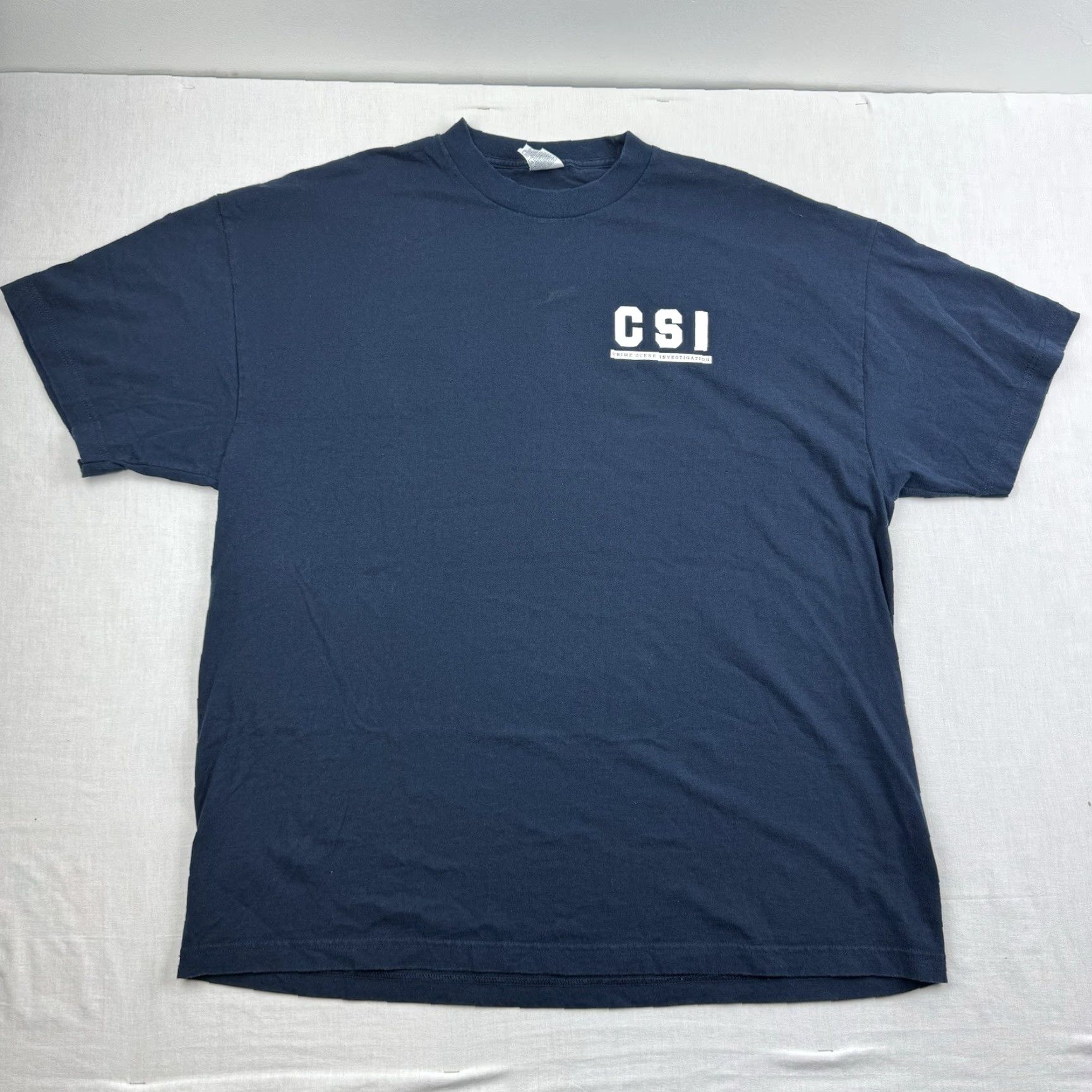 Vintage VINTAGE Alstyle CSI Shirt Adult 2XL Blue Crime Scene Investigator Y2K Grunge Logo T-Shirt Mens Size US XXL / EU 58 / 5 - 3 Thumbnail