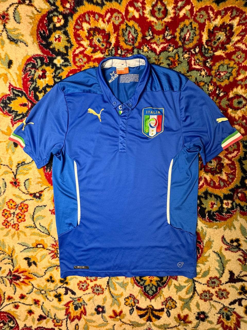 Puma Puma Italy Italia Jersey Mens Fitted Blue White Home K Size US L / EU 52-54 / 3 - 1 Thumbnail