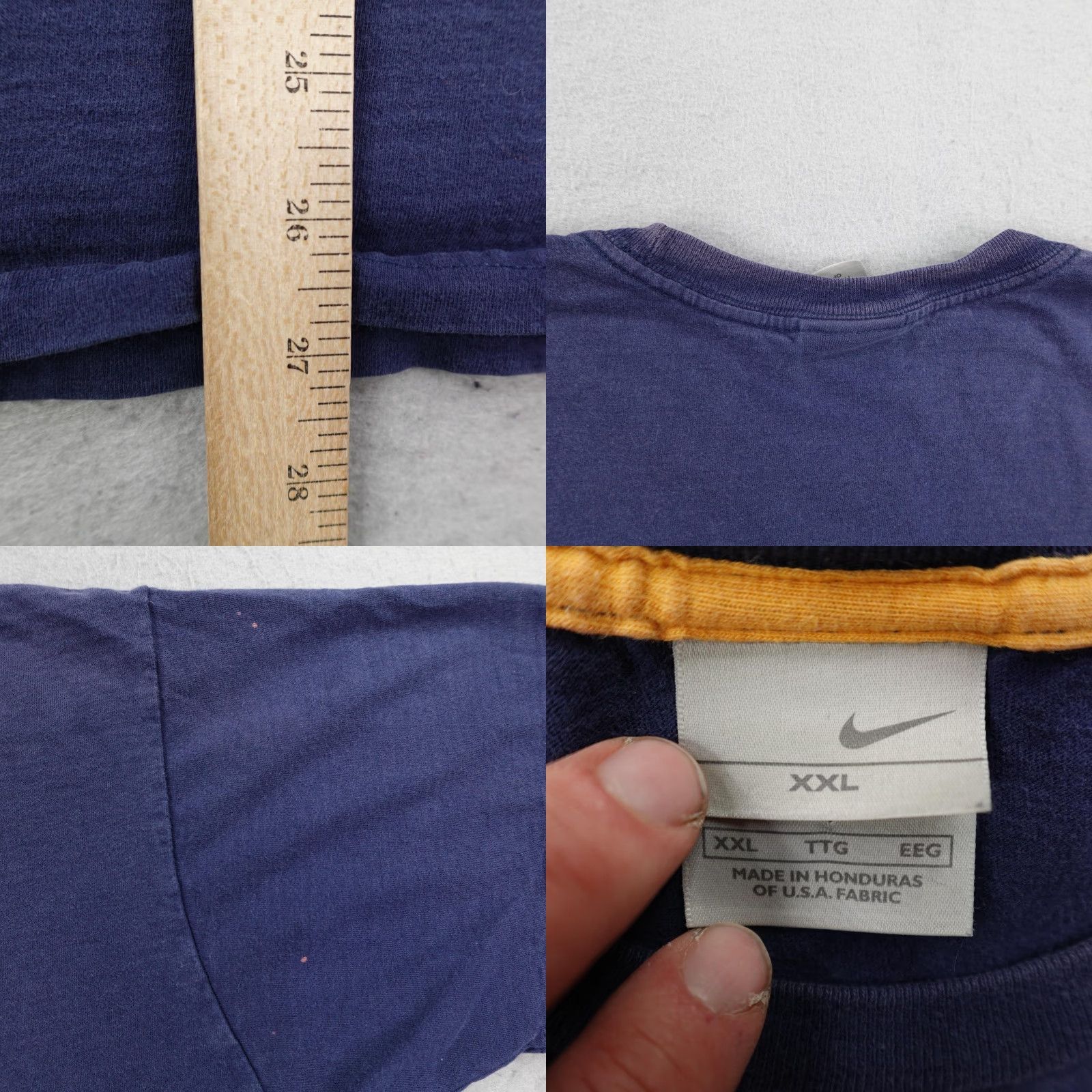 Nike VINTAGE Nike Shirt Mens 2XL Blue Arch Logo Orange Spell Out Athletic Y2K Tee Size US XXL / EU 58 / 5 - 8 Thumbnail
