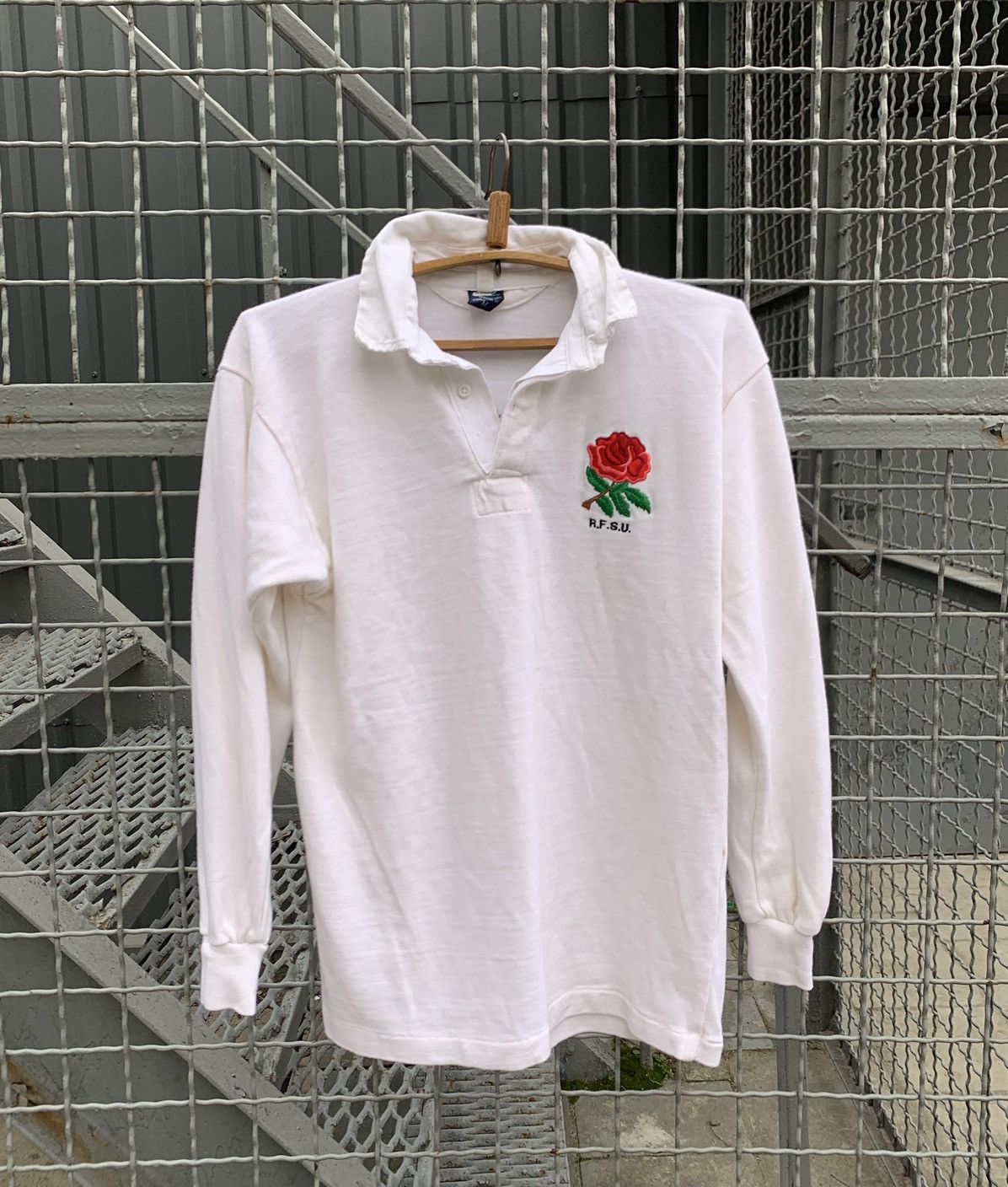 image of England Rugby League x Nike 80's Nike England Vintage Rugby Shirt R.f.s.u in White (Size Medium)