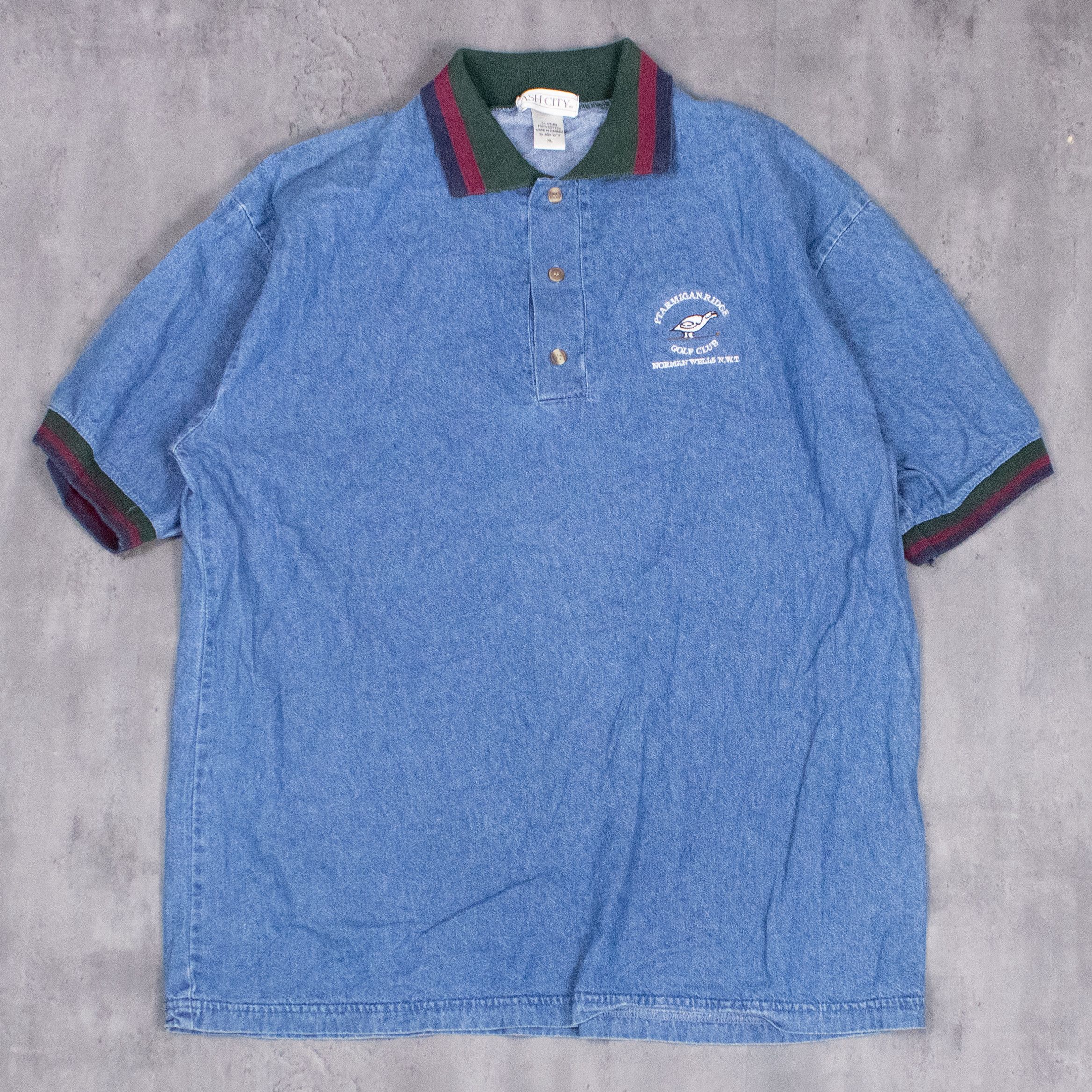 Vintage Vintage 1990’s Ash City Denim Gucci Style Polo Shirt Size US L / EU 52-54 / 3 - 3 Thumbnail