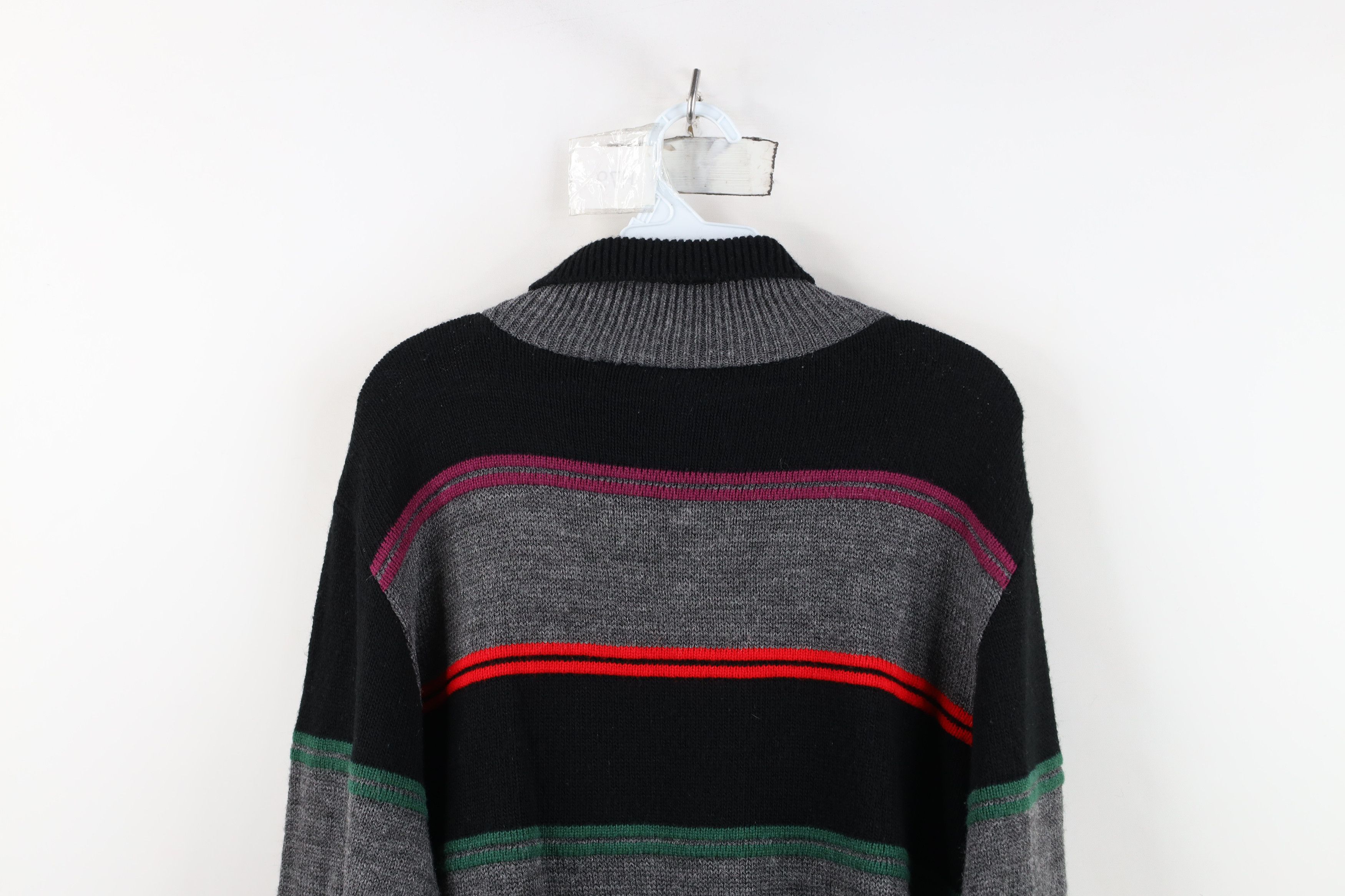 Vintage Vintage 90s Streetwear Block Knit Turtleneck Sweater USA Size L / US 10 / IT 46 - 9 Thumbnail
