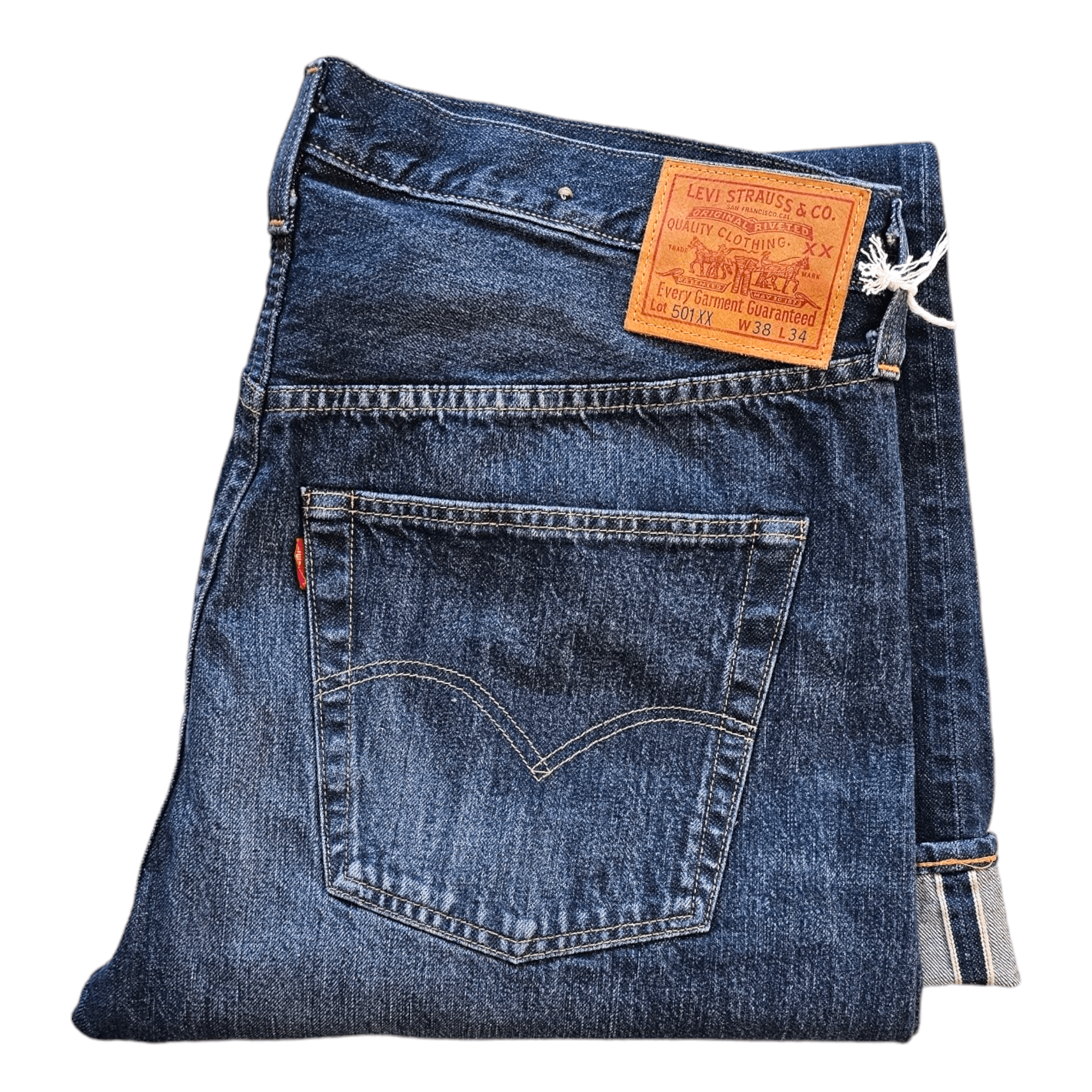 Image of Levis Vintage Clothing Levi's Vintage Clothing 1947 501 W38L34 Big E Selvedge Japan in Blue, Men's