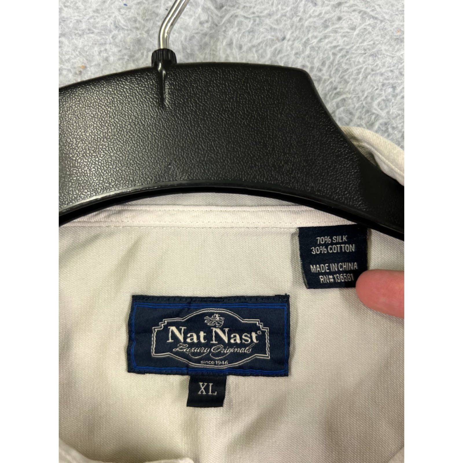 Nat Nast Nat Nast Luxury Originals Shirt Mens XL Beige Palm Hawaiian Silk Blend Button Up Beach Vacation Resort Aloha Floral 90s Womens Men? Size US XL / EU 56 / 4 - 7 Thumbnail