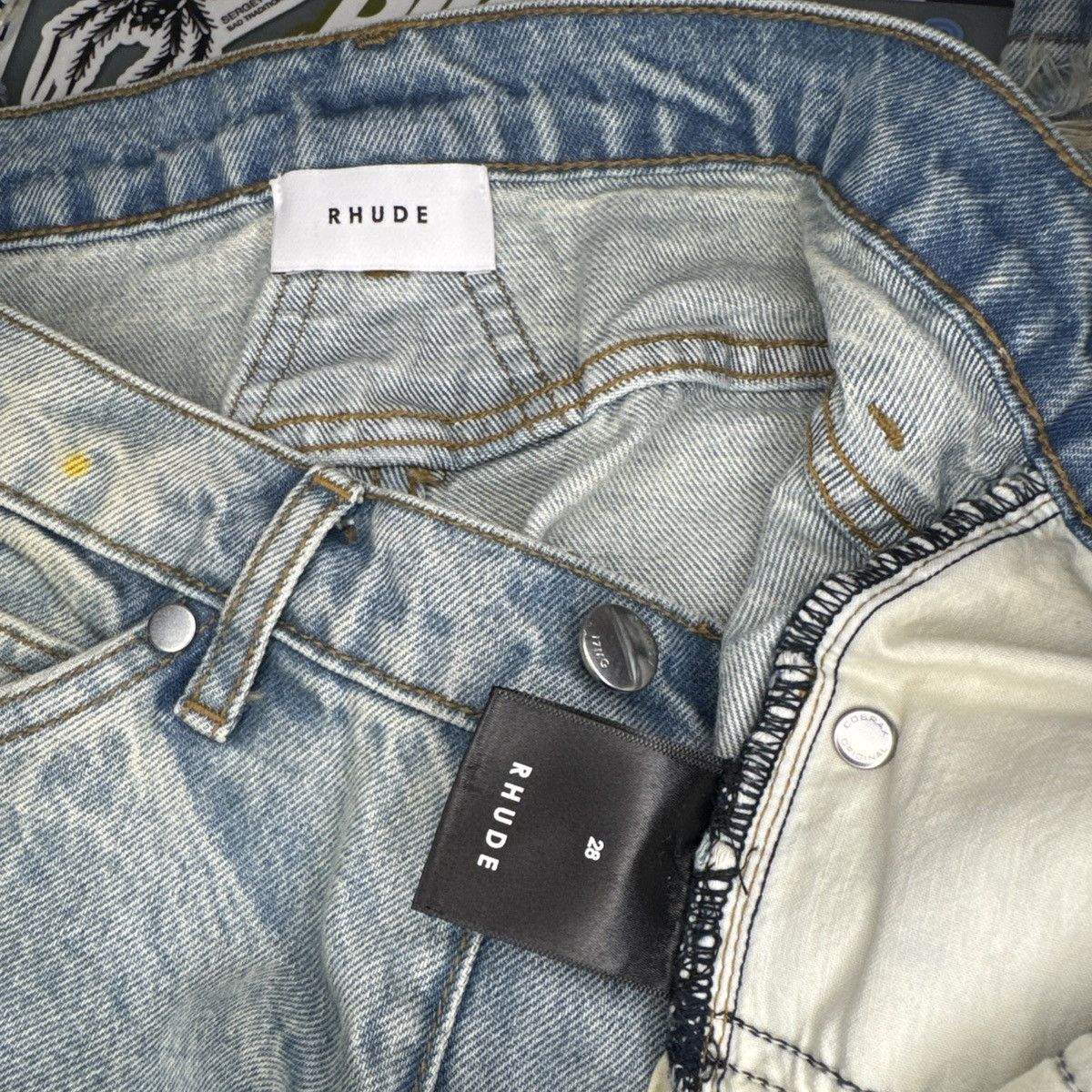 Rhude Rhude Slim-Fit Distressed Paint Splattered Denim Jeans Sz 28 Size US 28 / EU 44 - 3 Thumbnail