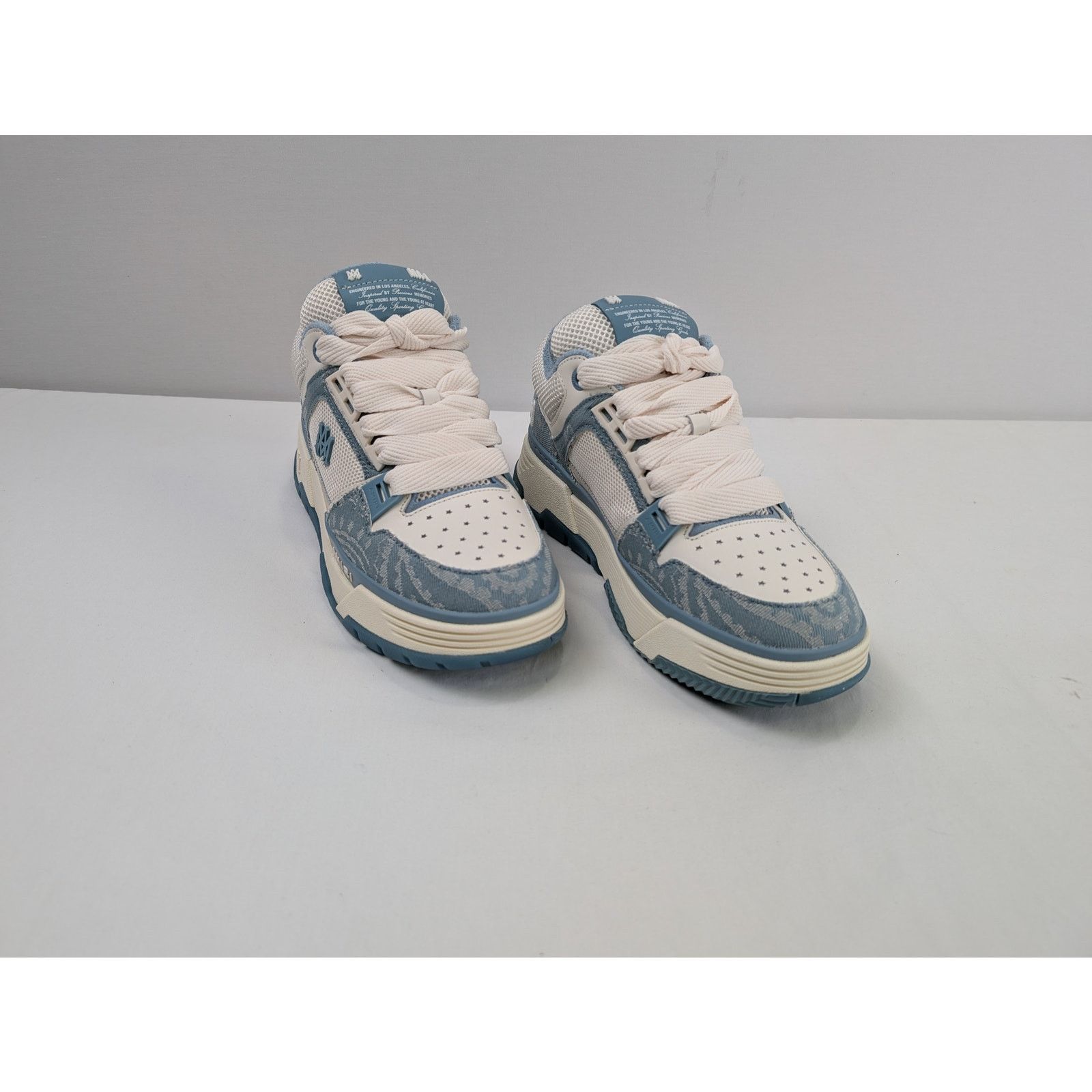 Amiri o1rshd1 Bandana Denim MA-1 Sneakers in Dusty Blue Size US 11 / EU 44 - 5 Thumbnail