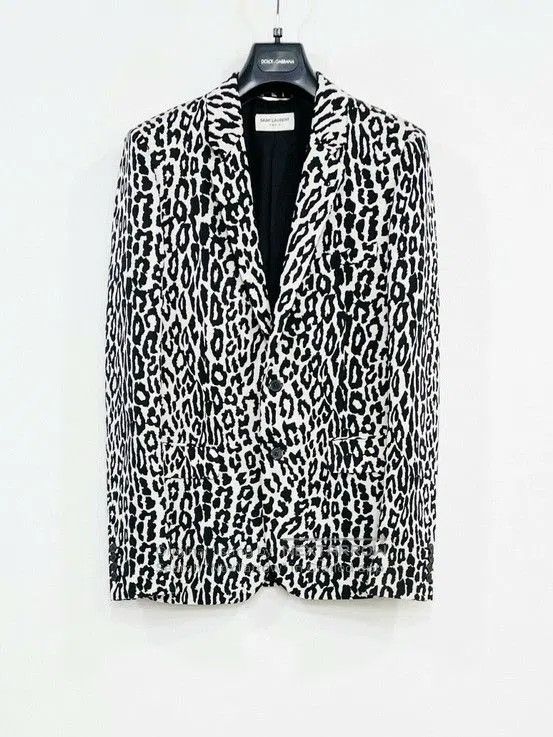 Saint Laurent Paris Saint Laurent Black White Leopard Blazer. Size US M / EU 48-50 / 2 - 1 Thumbnail