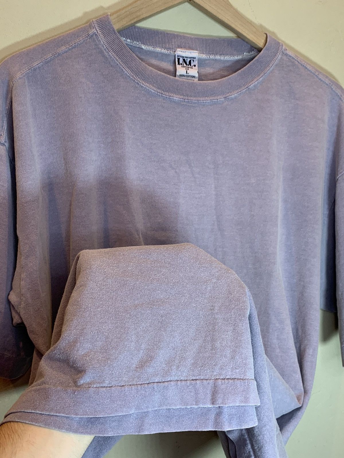 Vintage *RARE* Vintage INC Lilac Lavender Single Stitch Faded Shirt Size US L / EU 52-54 / 3 - 3 Thumbnail