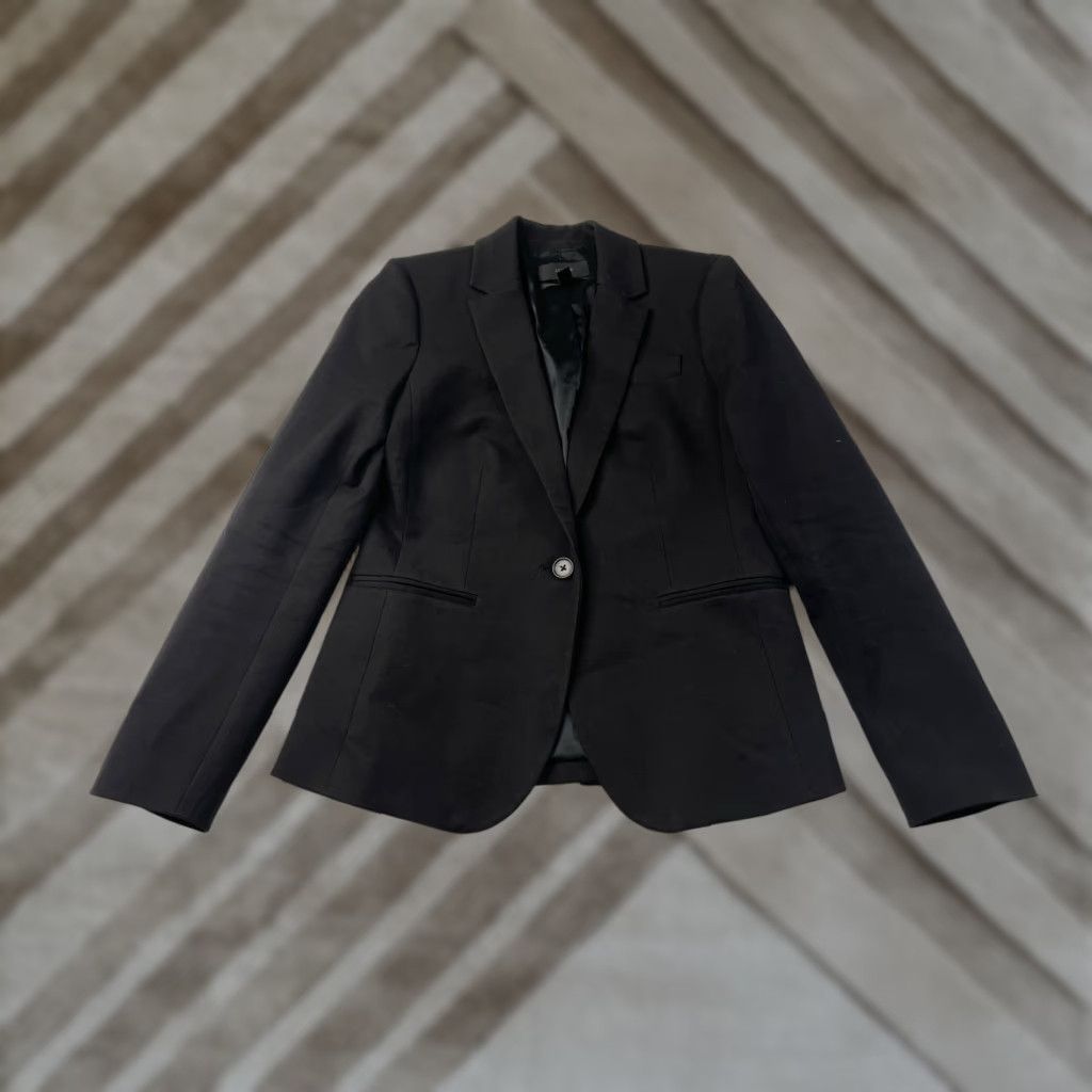 Vintage J CREW Blazer Women Size 6 Black Two-way Stretch Cotton Blend G0746 Size M / US 6-8 / IT 42-44 - 1 Thumbnail