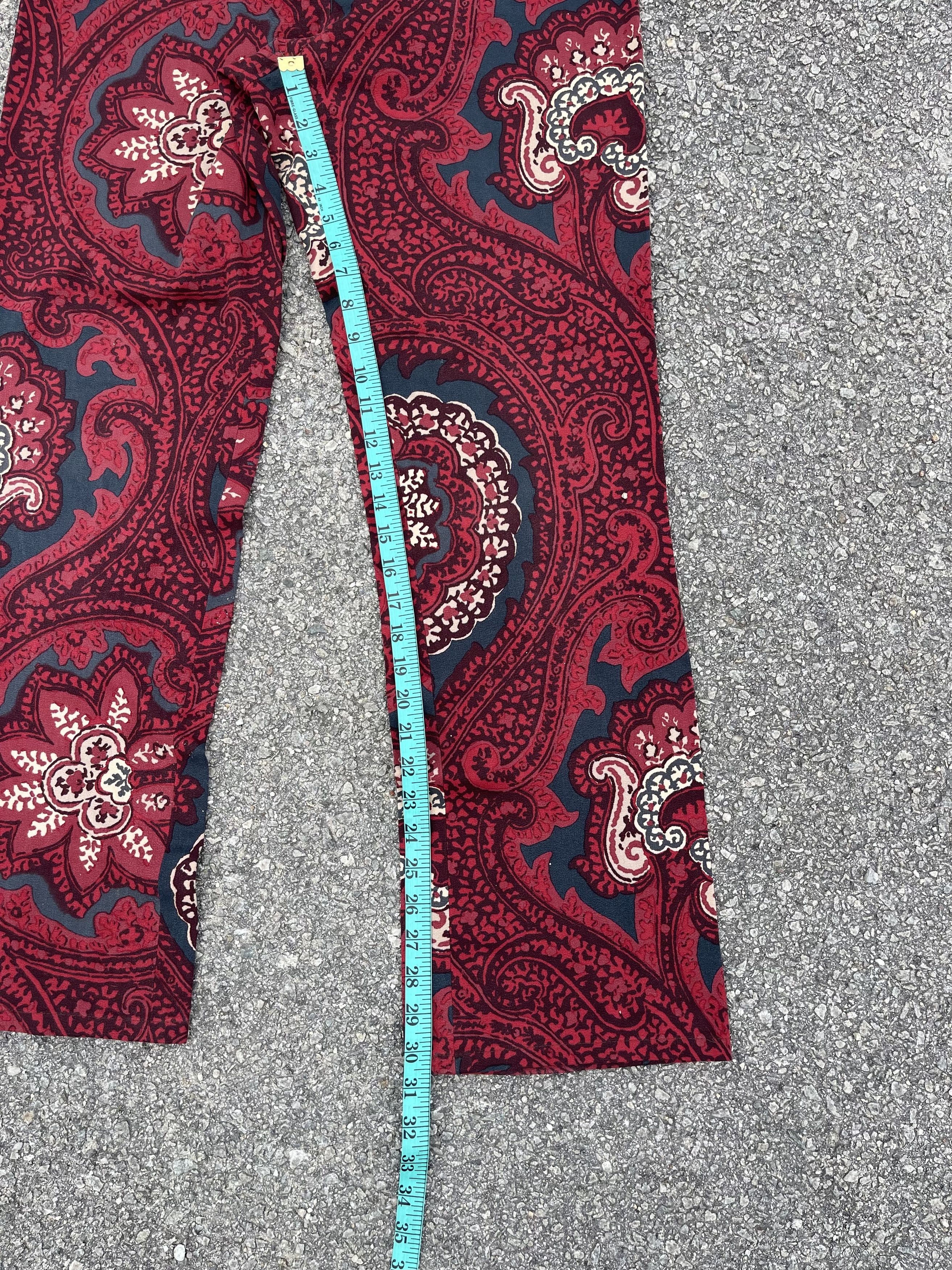 Etro × Vintage Vtg Etro Red Floral Size US 30 / EU 46 - 9 Thumbnail